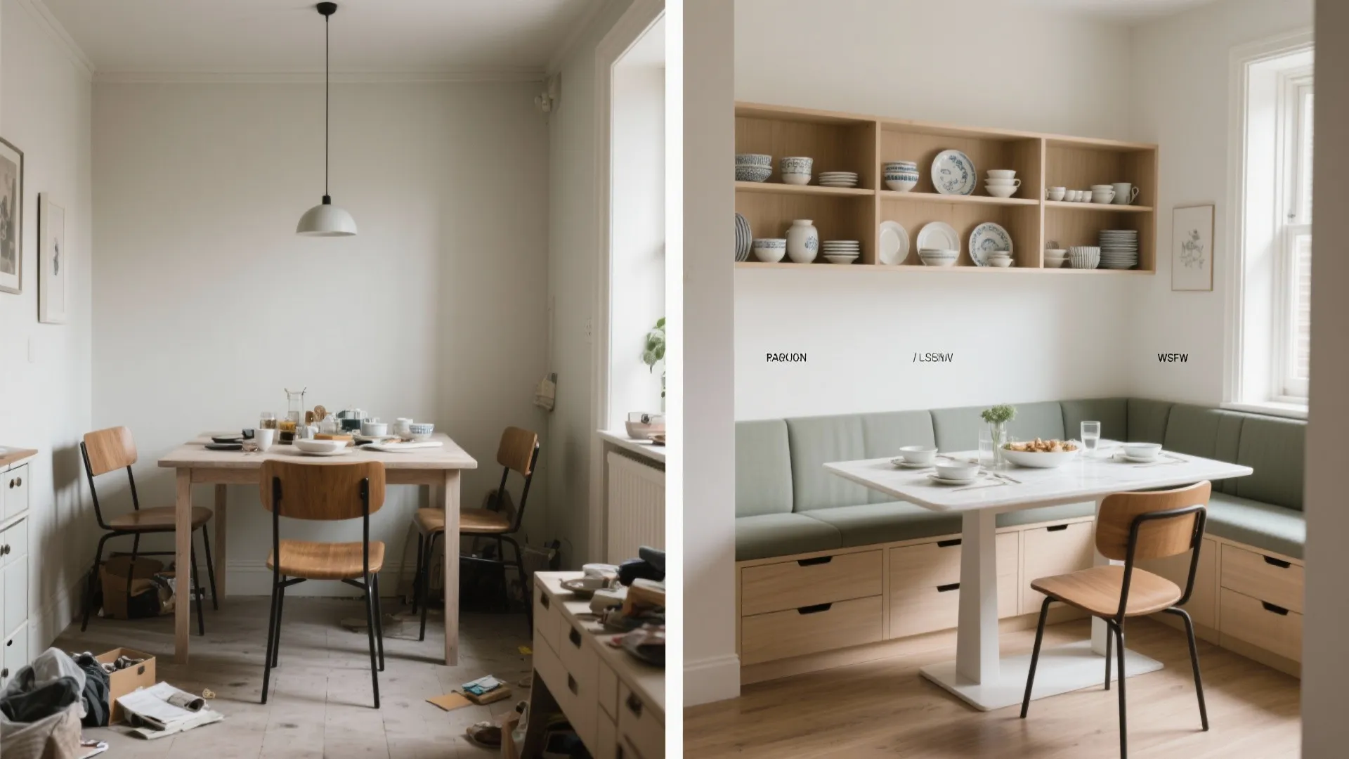 Banquette Bench with Hidden Crockery Drawers