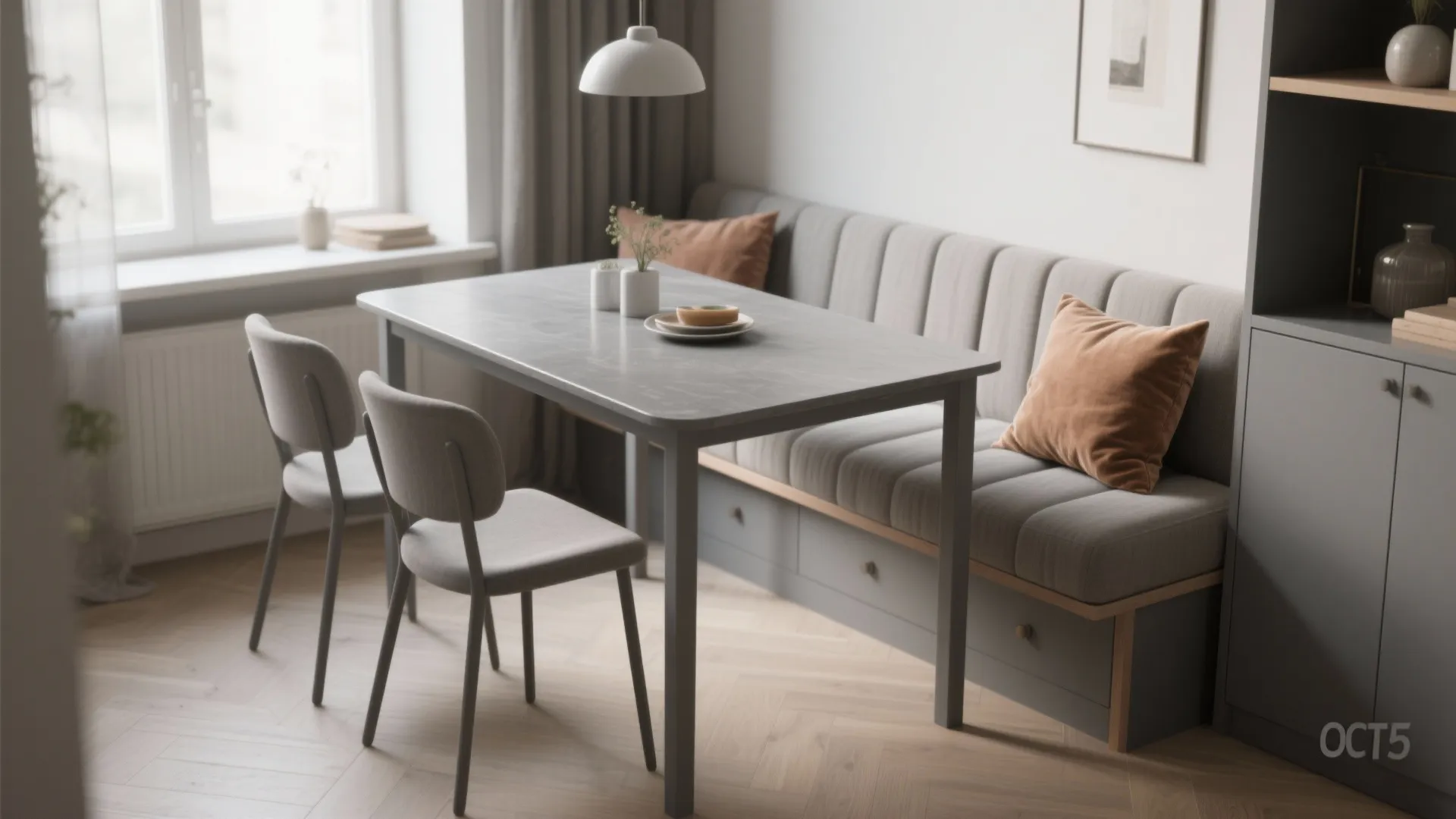 5. Embrace scale with benches or banquettes in small spaces