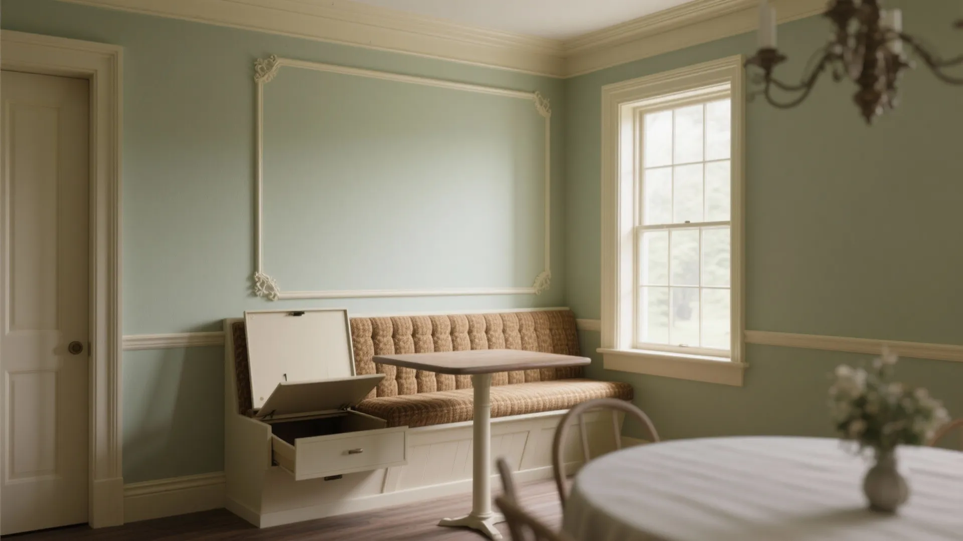 2. Built-in banquette with period details