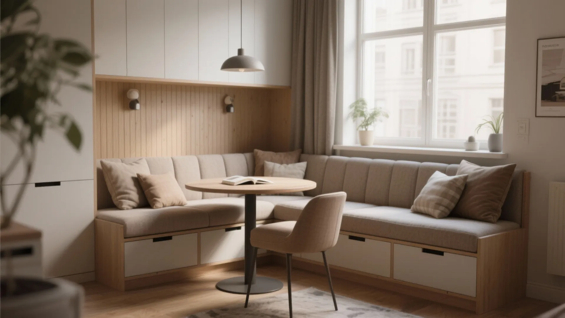 4. Try banquettes or built-ins against a wall