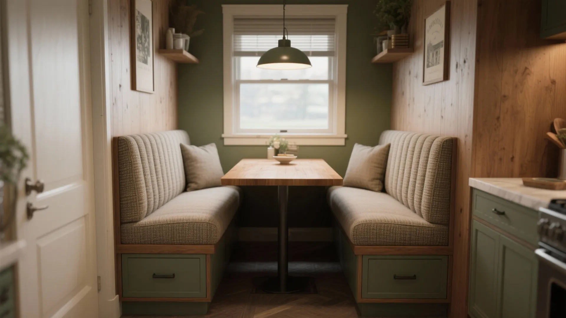 3. Banquette + Square Table Combo