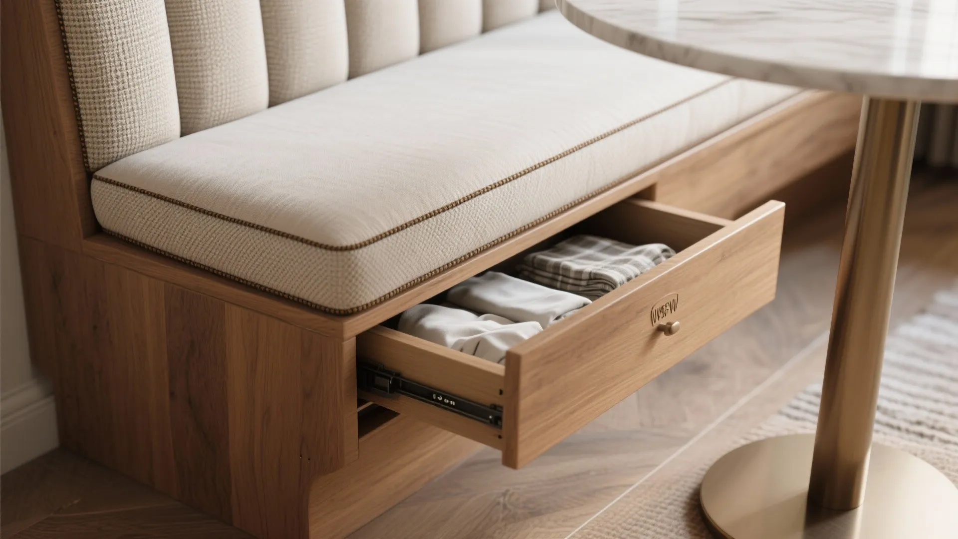 Banquette Dining Against the Wall