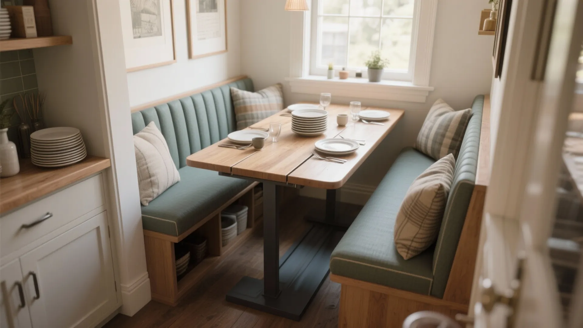 Built-In Bench + Extendable Table Combos