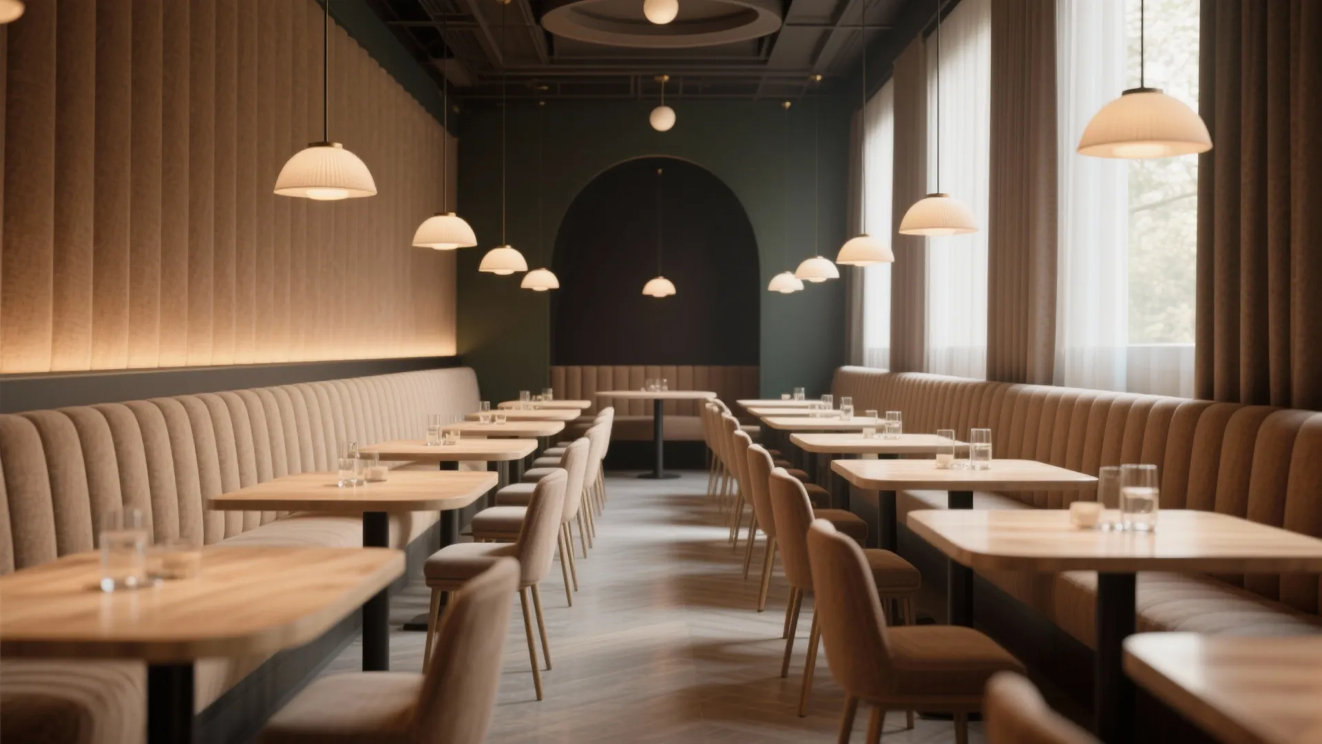 1. Banquette + Flexible Tables