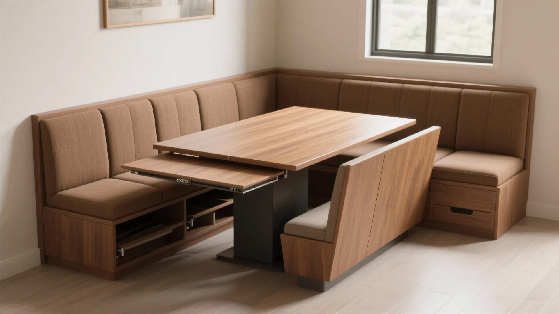 Idea 4: Built-In Banquette That Accommodates the Leaf