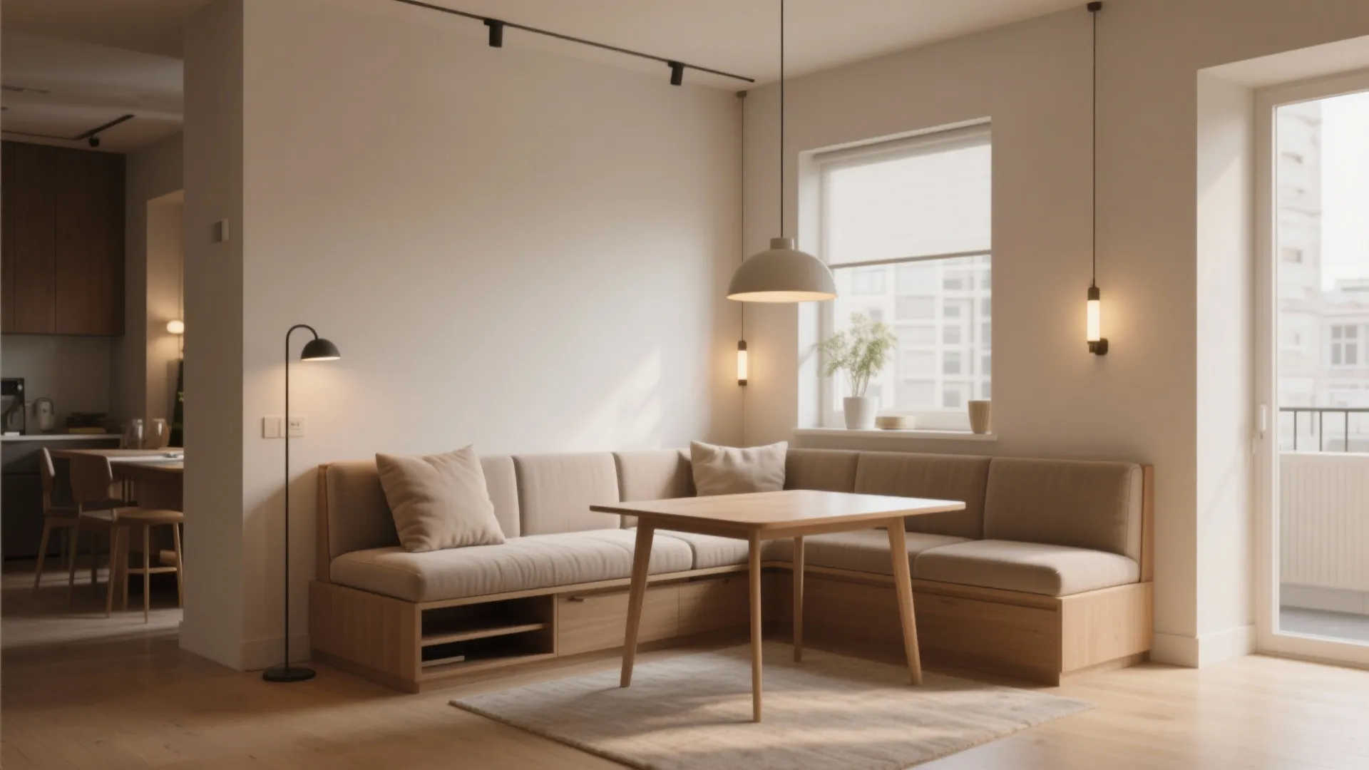 Hybrid Banquette: Living-Dining Combo