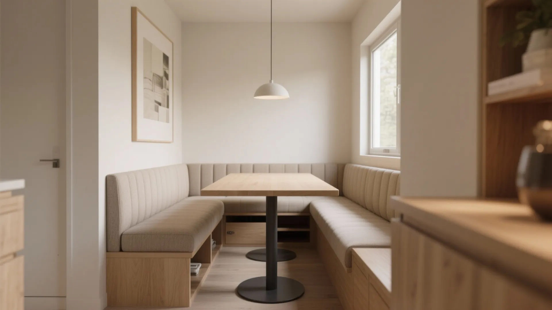 2. Built-in Banquette Seating to Maximize Footprint