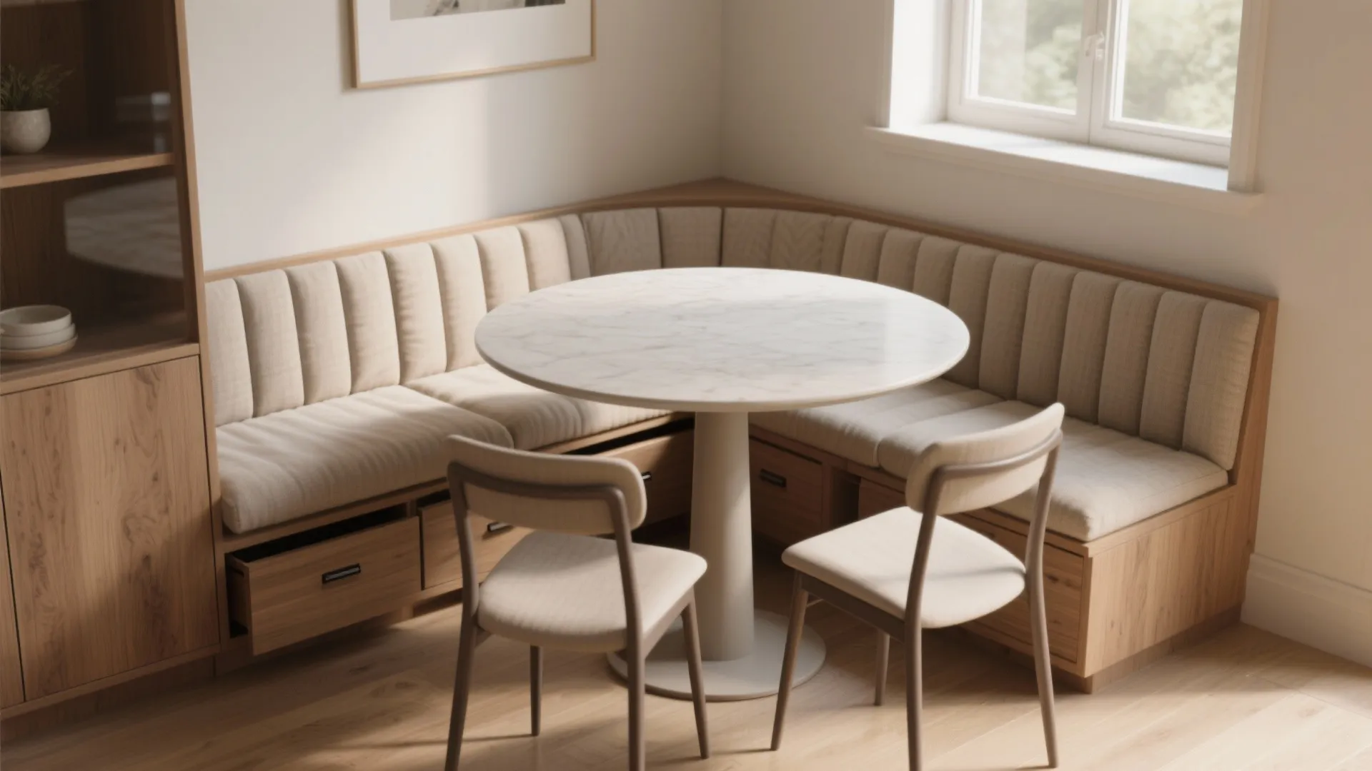 5. Integrate seating with a banquette or bench