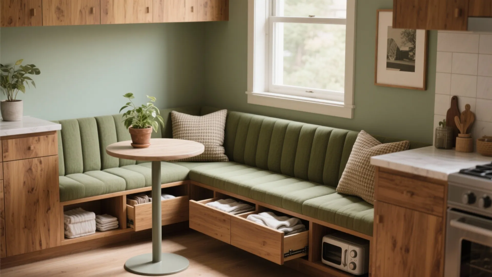 2. Banquette Seating with Storage