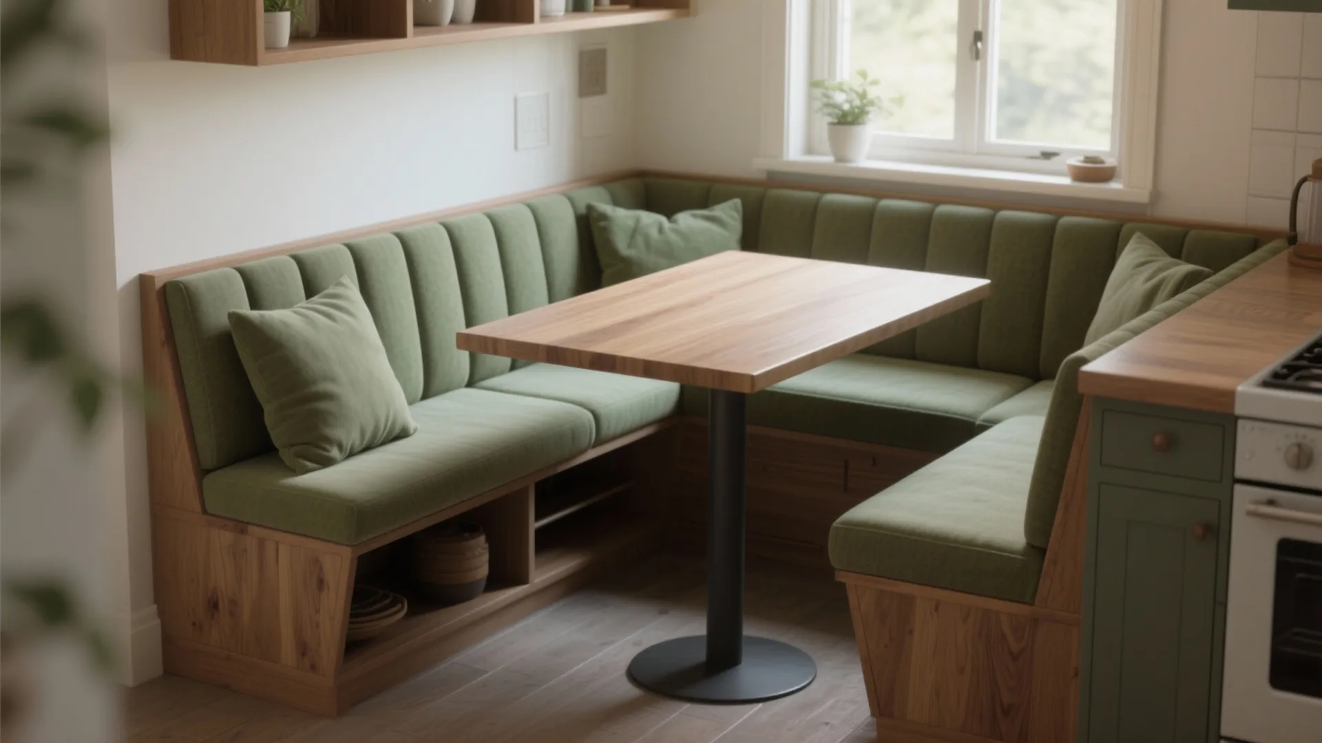 4. Banquette or built-in bench seating