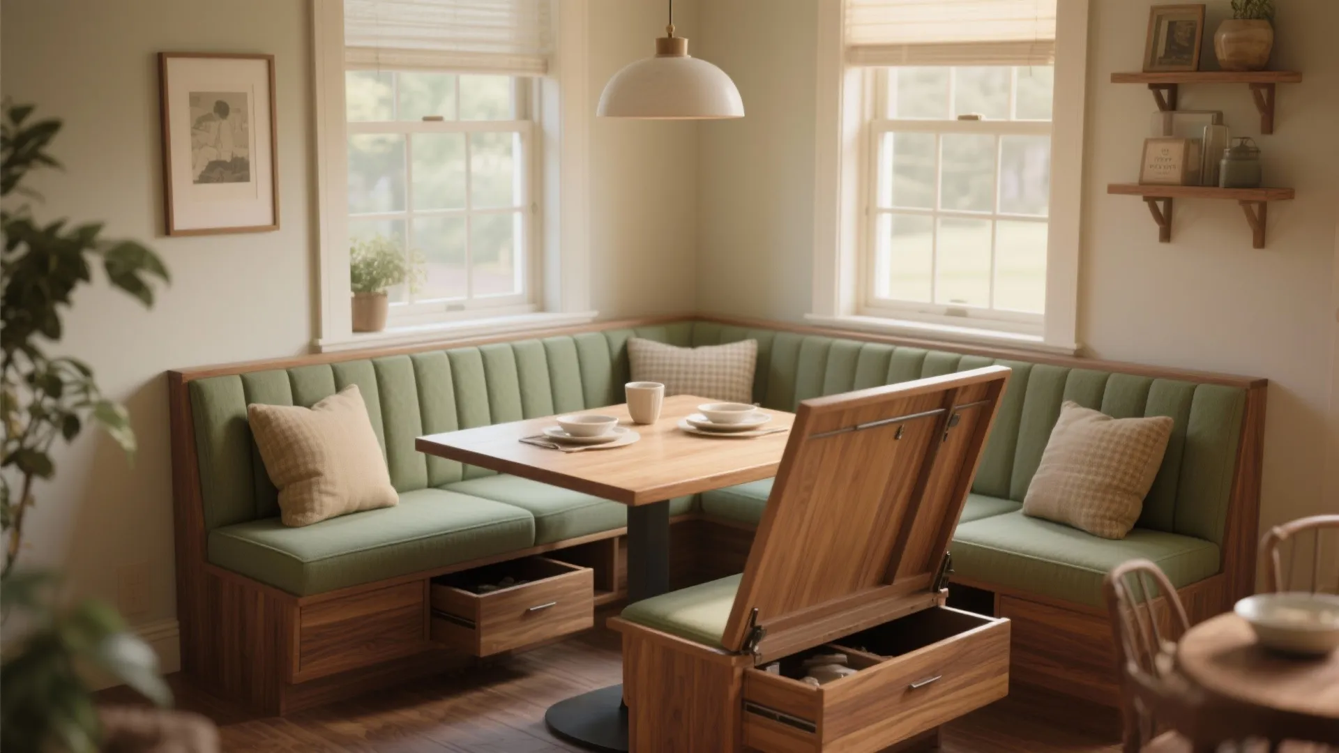 3. Banquette-Friendly Leaf: Cozy Nooks and Storage