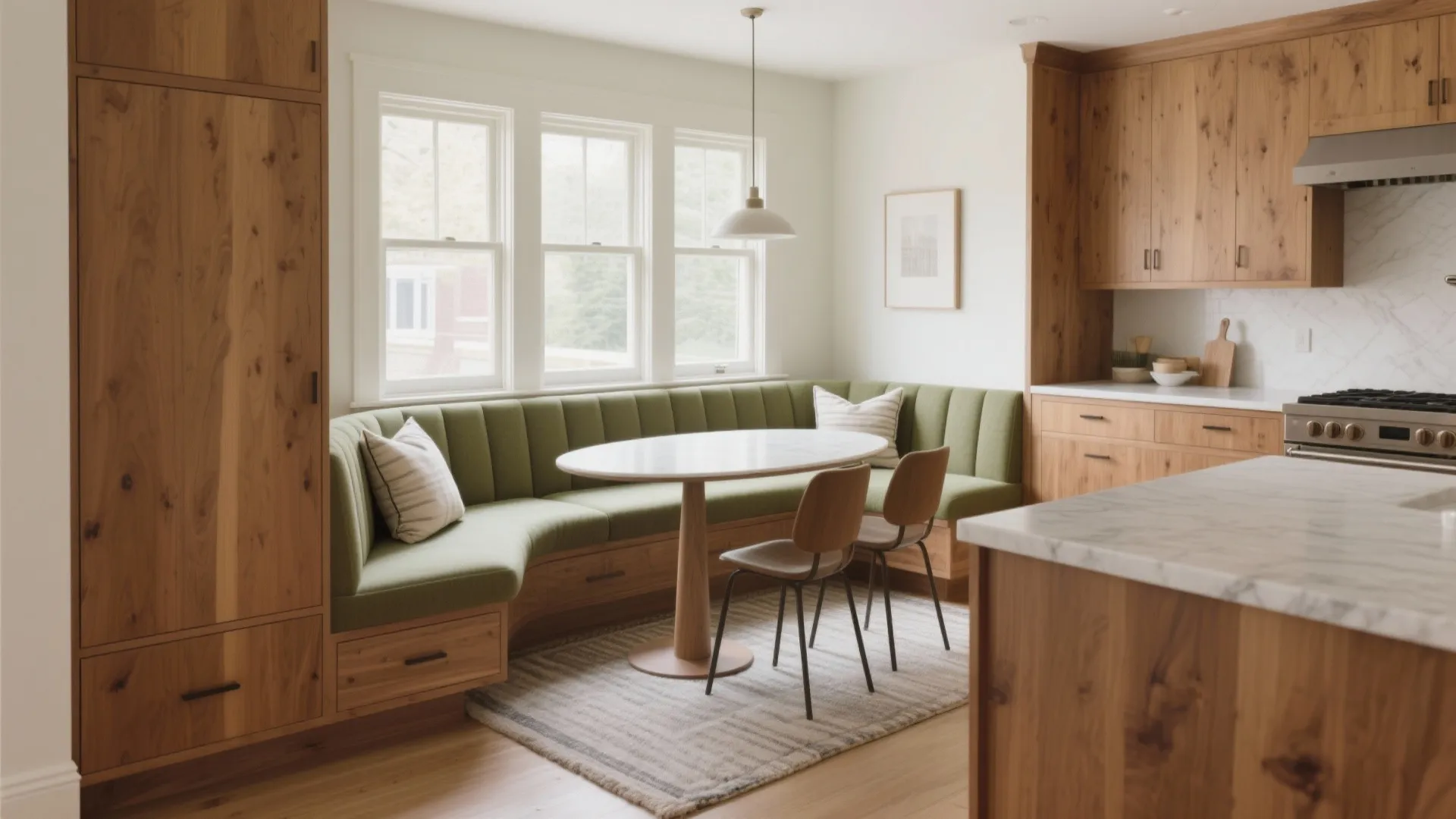 4) Built-In Banquette Nook with Hidden Storage