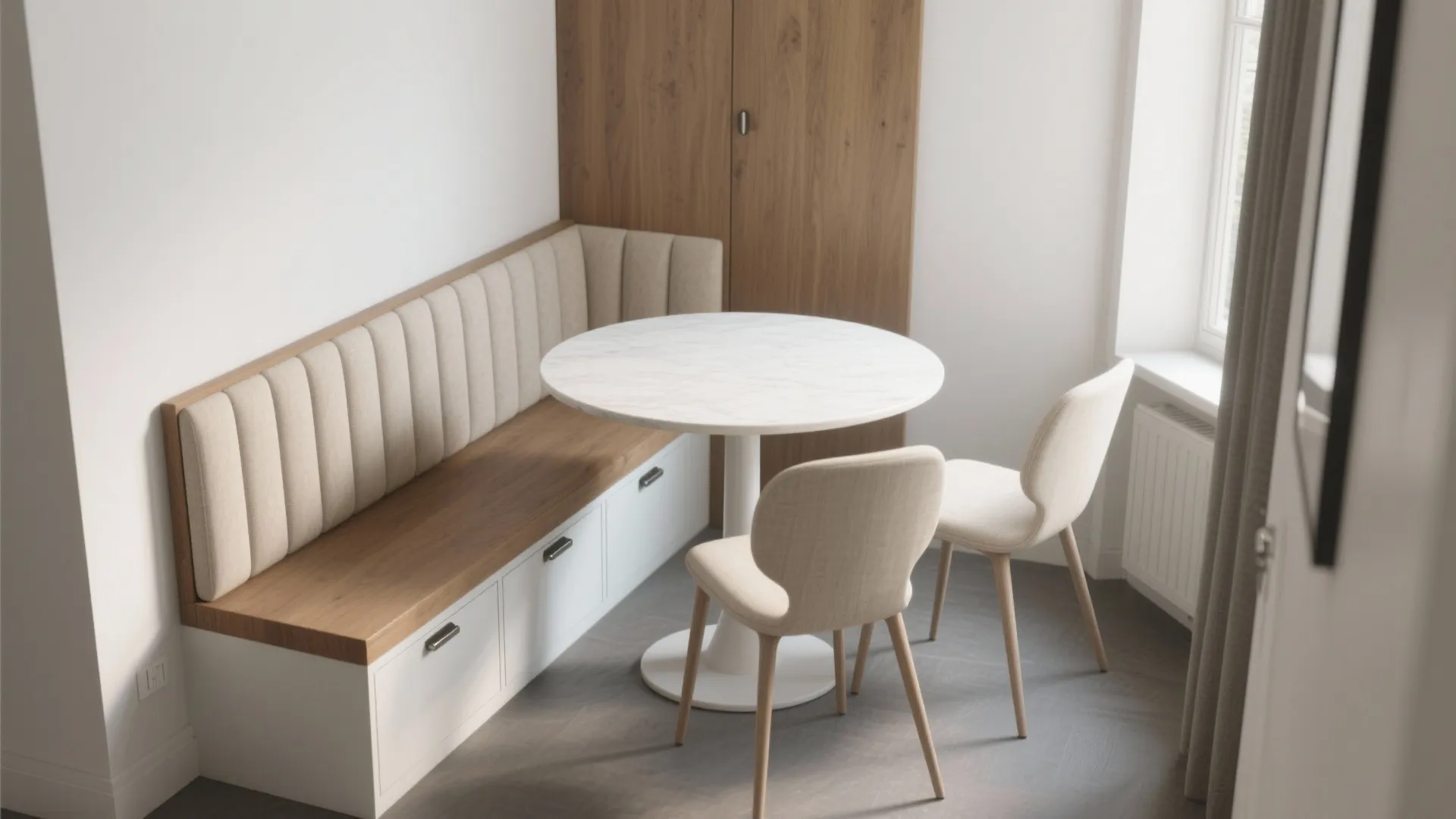 Built-in Banquette Seating with Hidden Storage