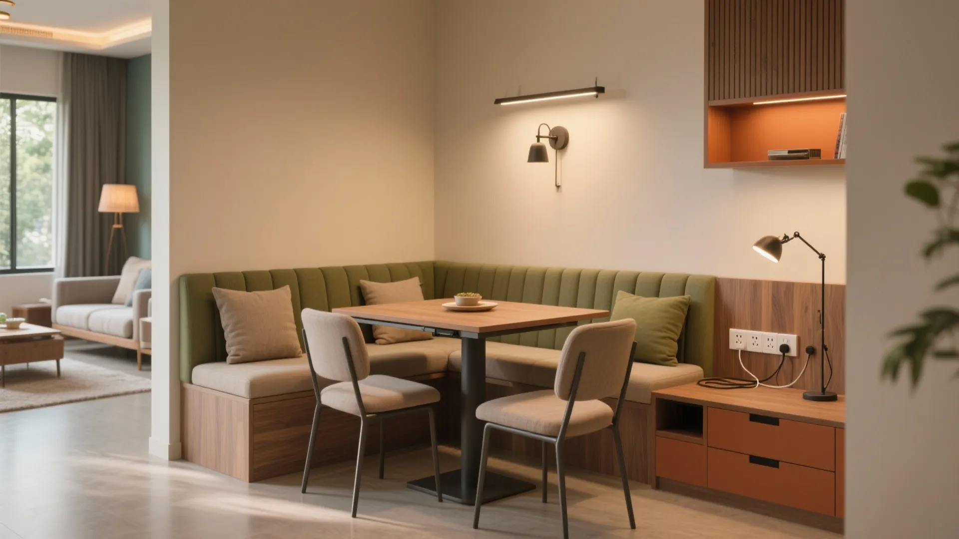 Flexible Dining Nook That Doubles as a Workstation