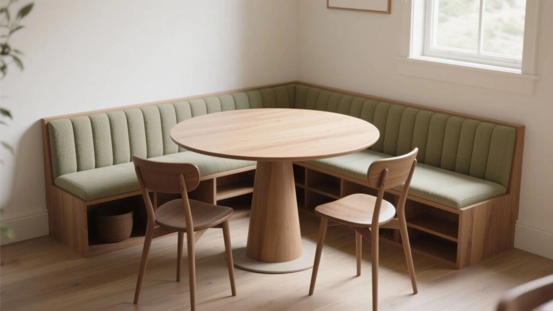 Banquette Seating with a Round Table