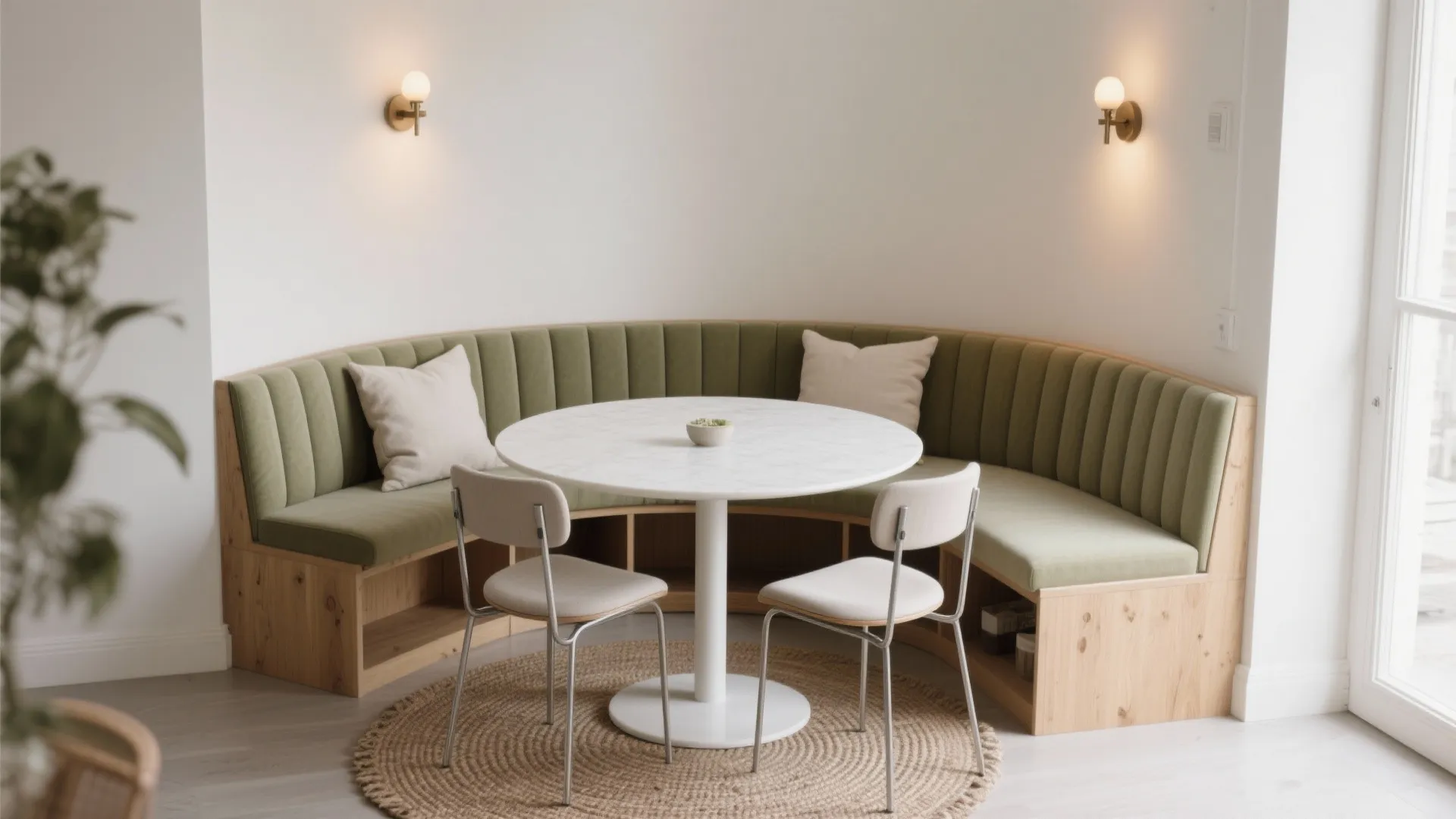 Banquette Dining That Hugs the Wall