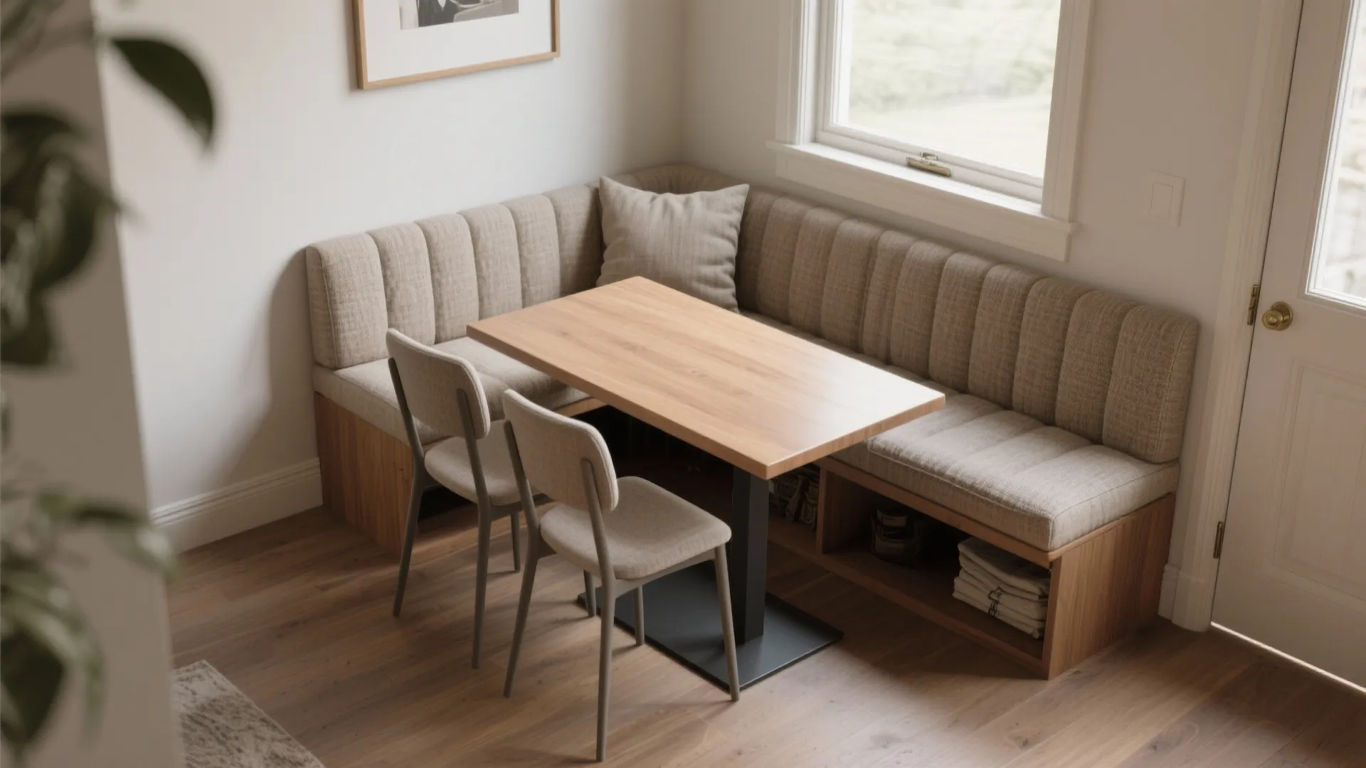 Floating Banquette Seating for Tight Footprints