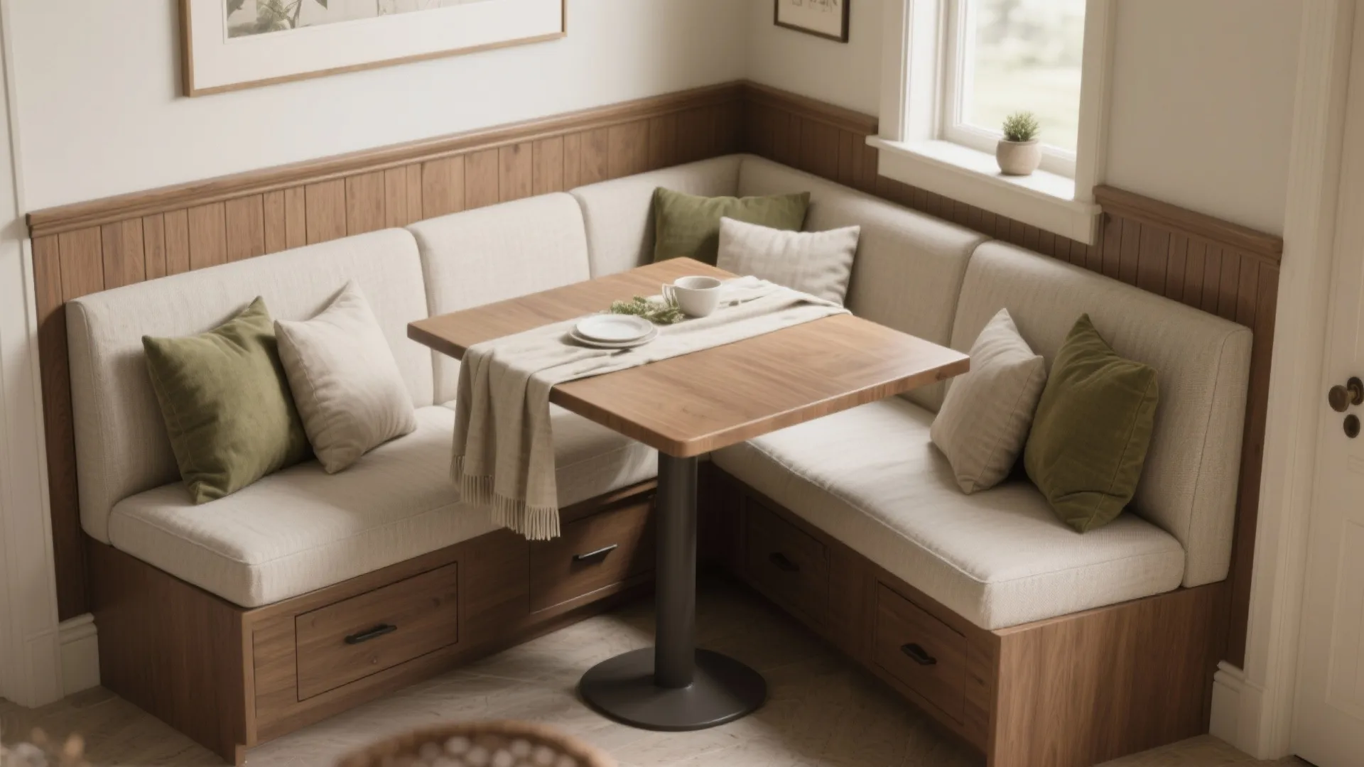 2. Banquette seating that remembers its roots