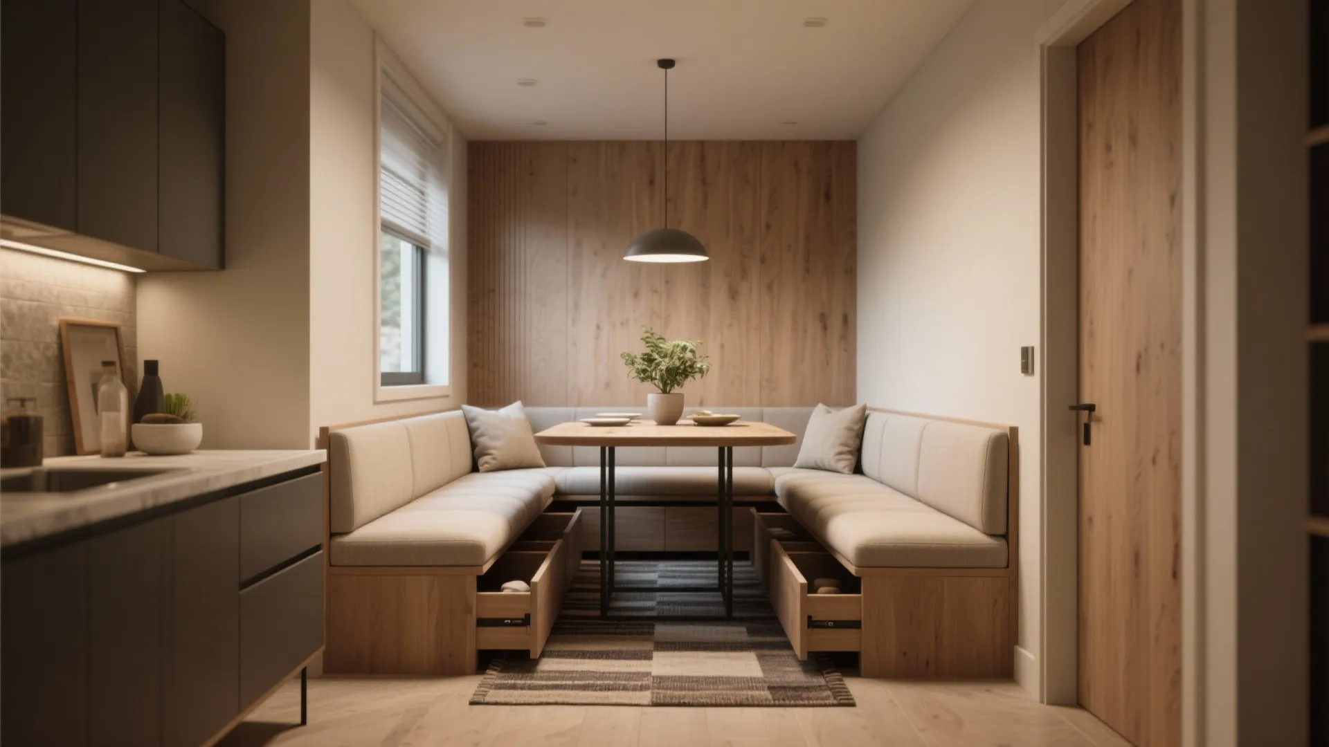 2. Built-in banquette seating