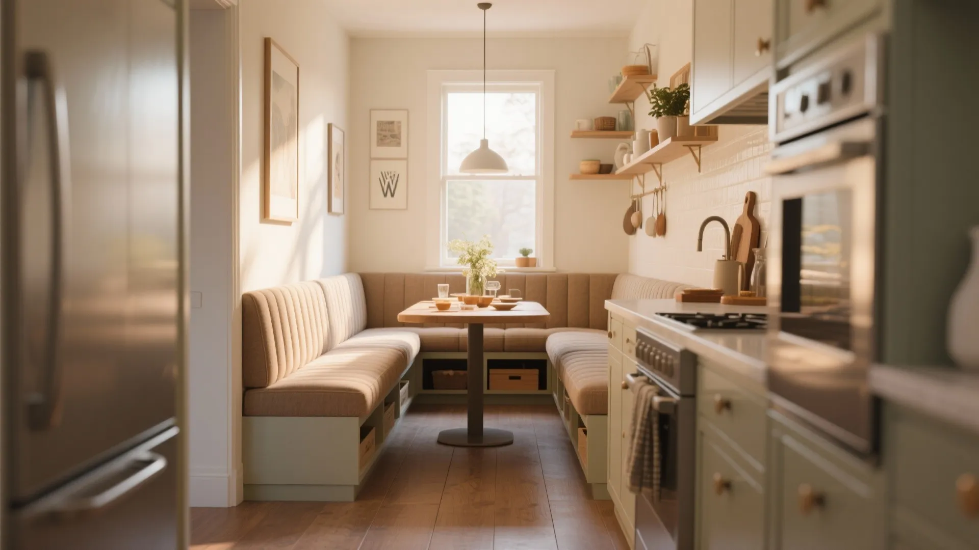 3. Banquette Seating Along the Wall