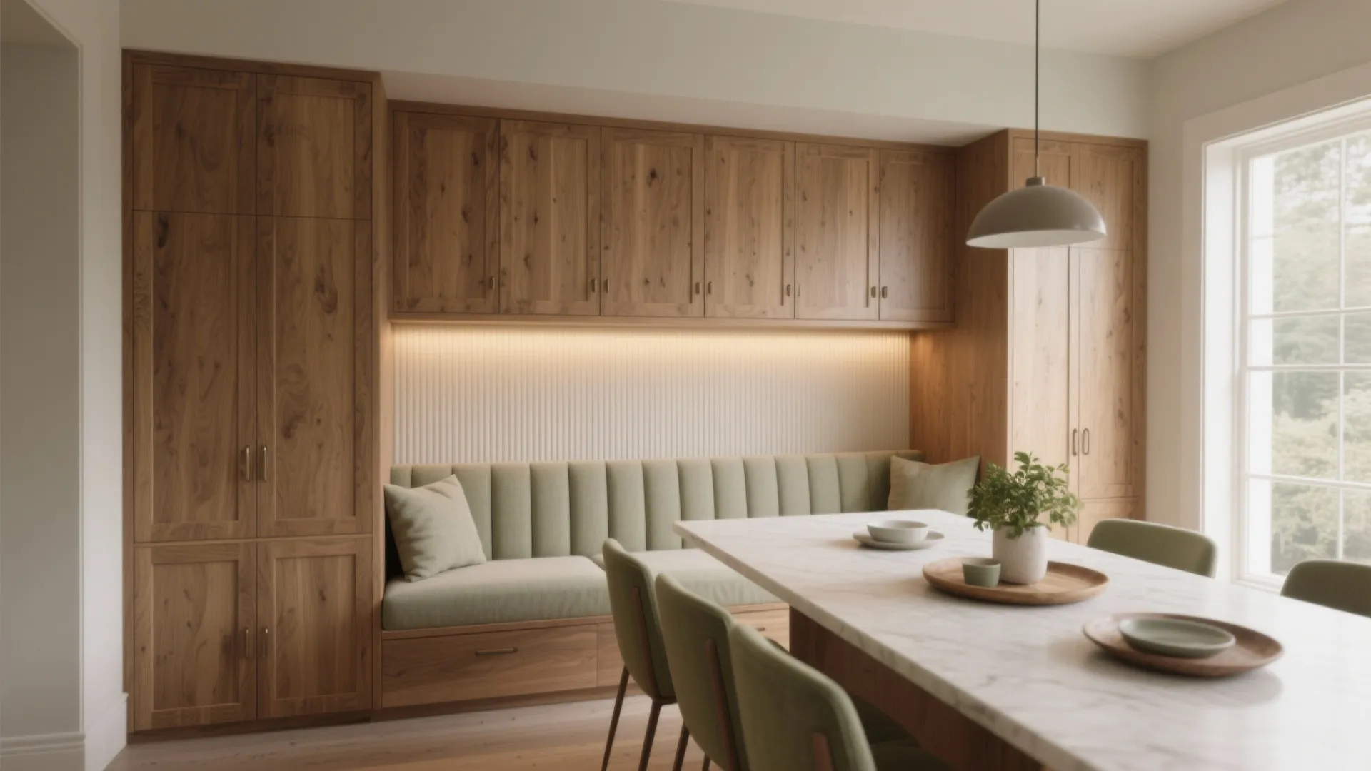 Built-in Sideboard + Banquette: One Wall, Two Jobs