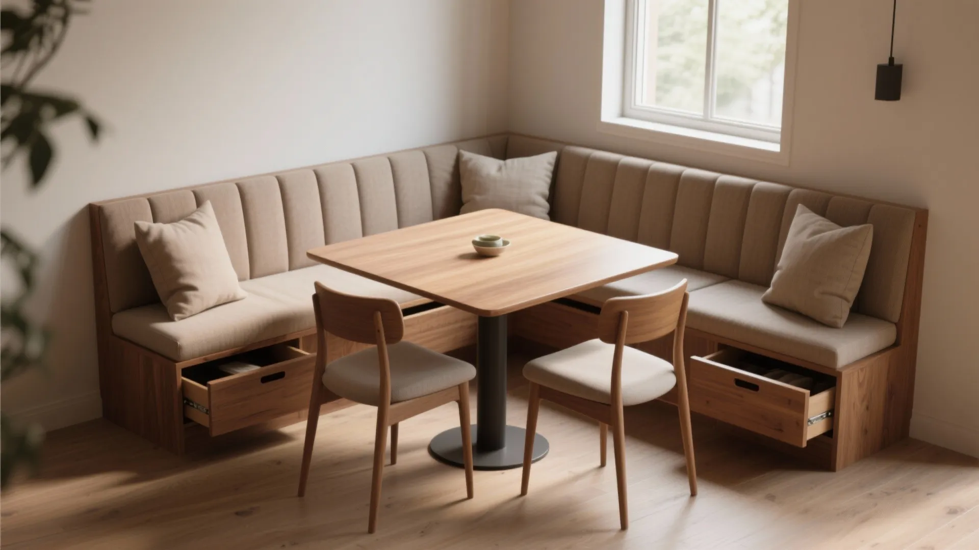Built-In Banquette + Slim Table