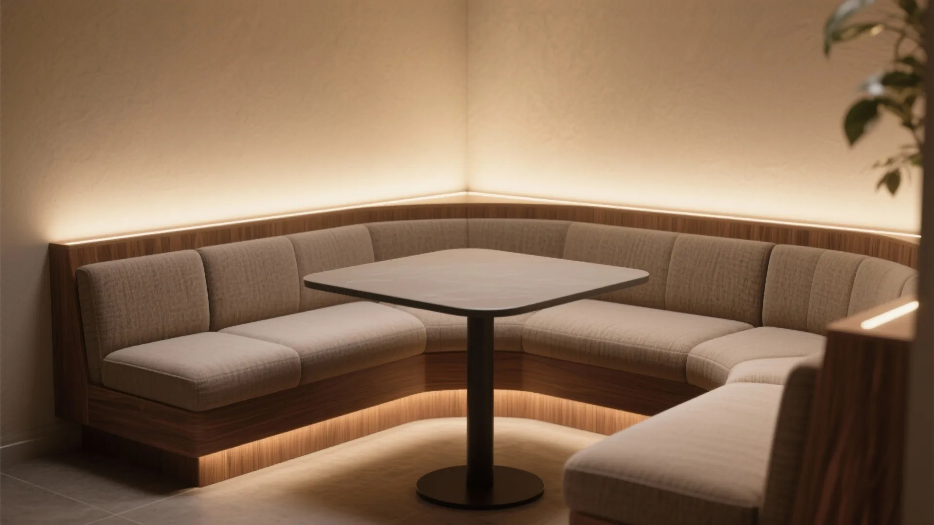 3. Built-in Banquette with a Slim Table