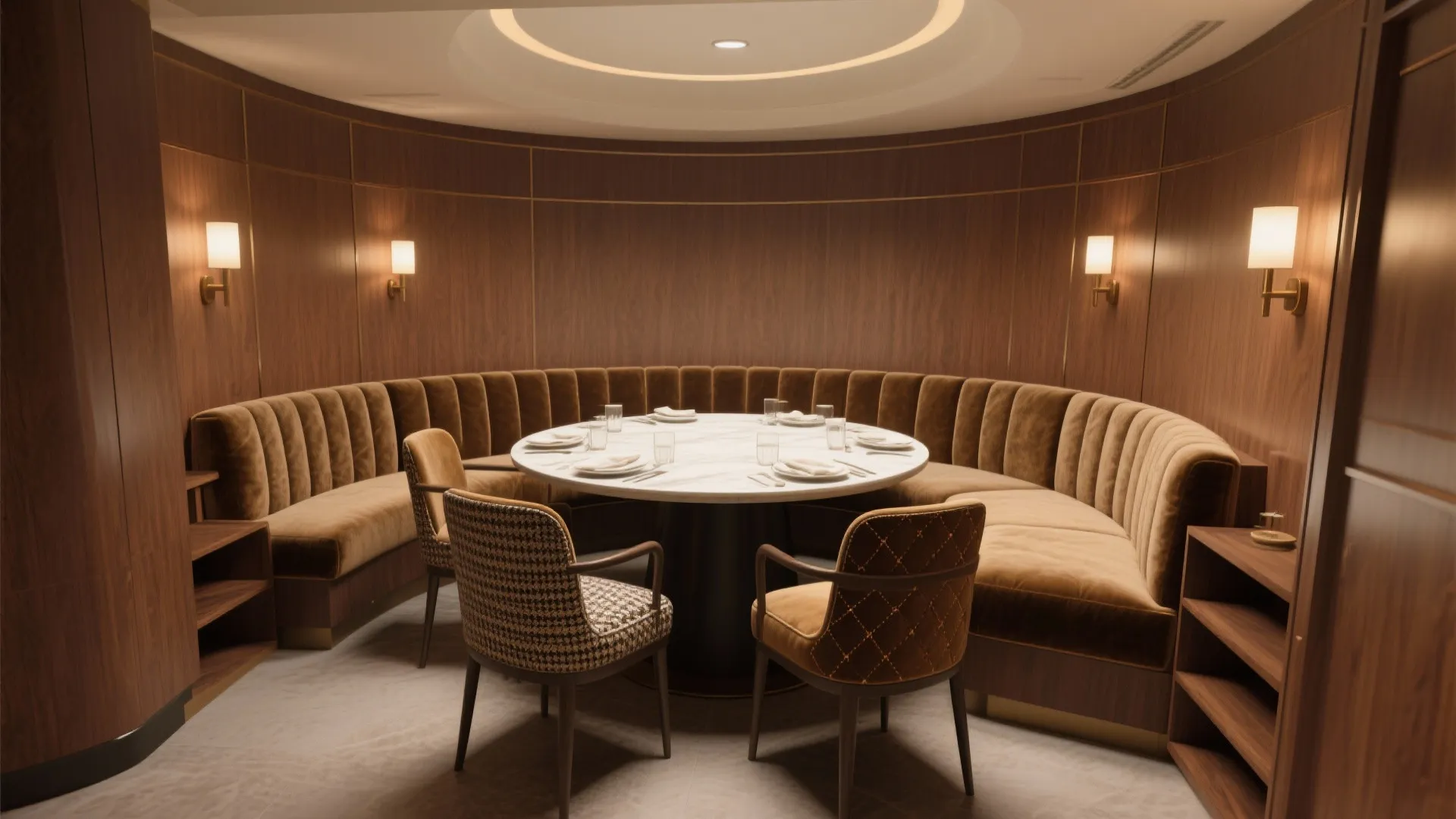 1. Built-in banquettes that save floor space