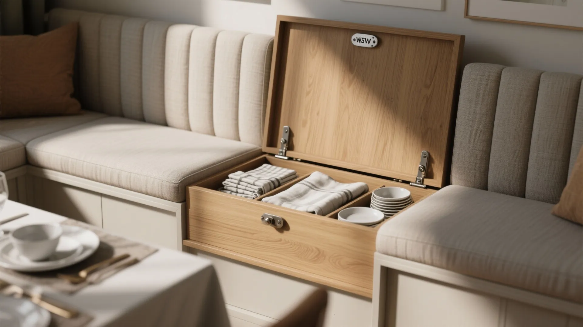 4. Built-in Storage Behind Seating