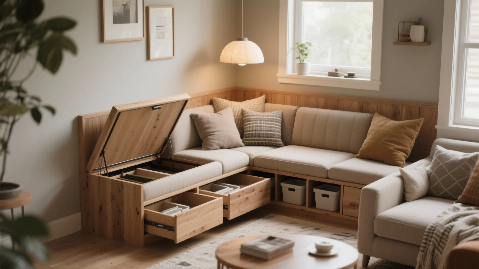 4. Built-in banquette with storage