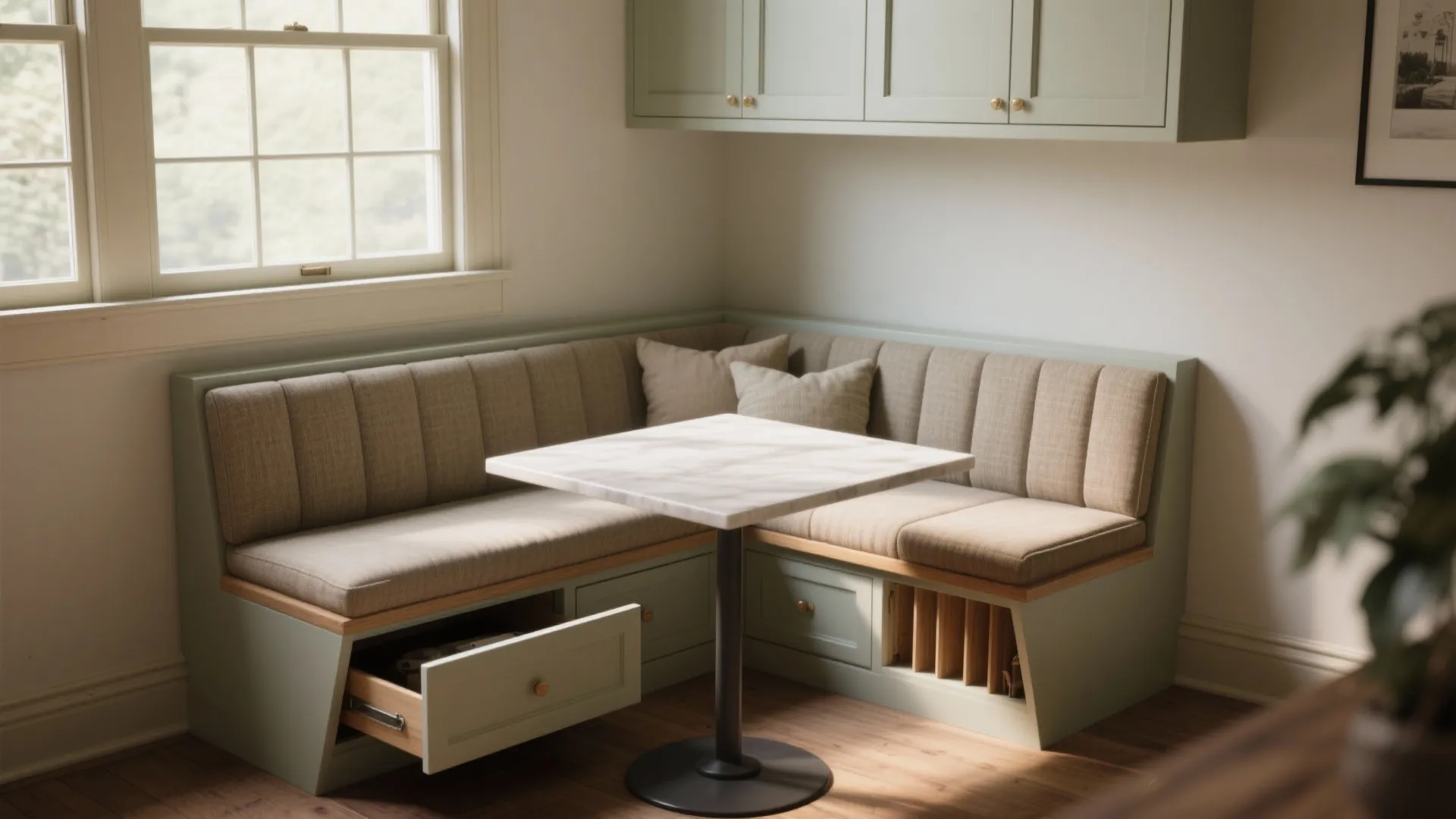 3. Banquette seating with storage