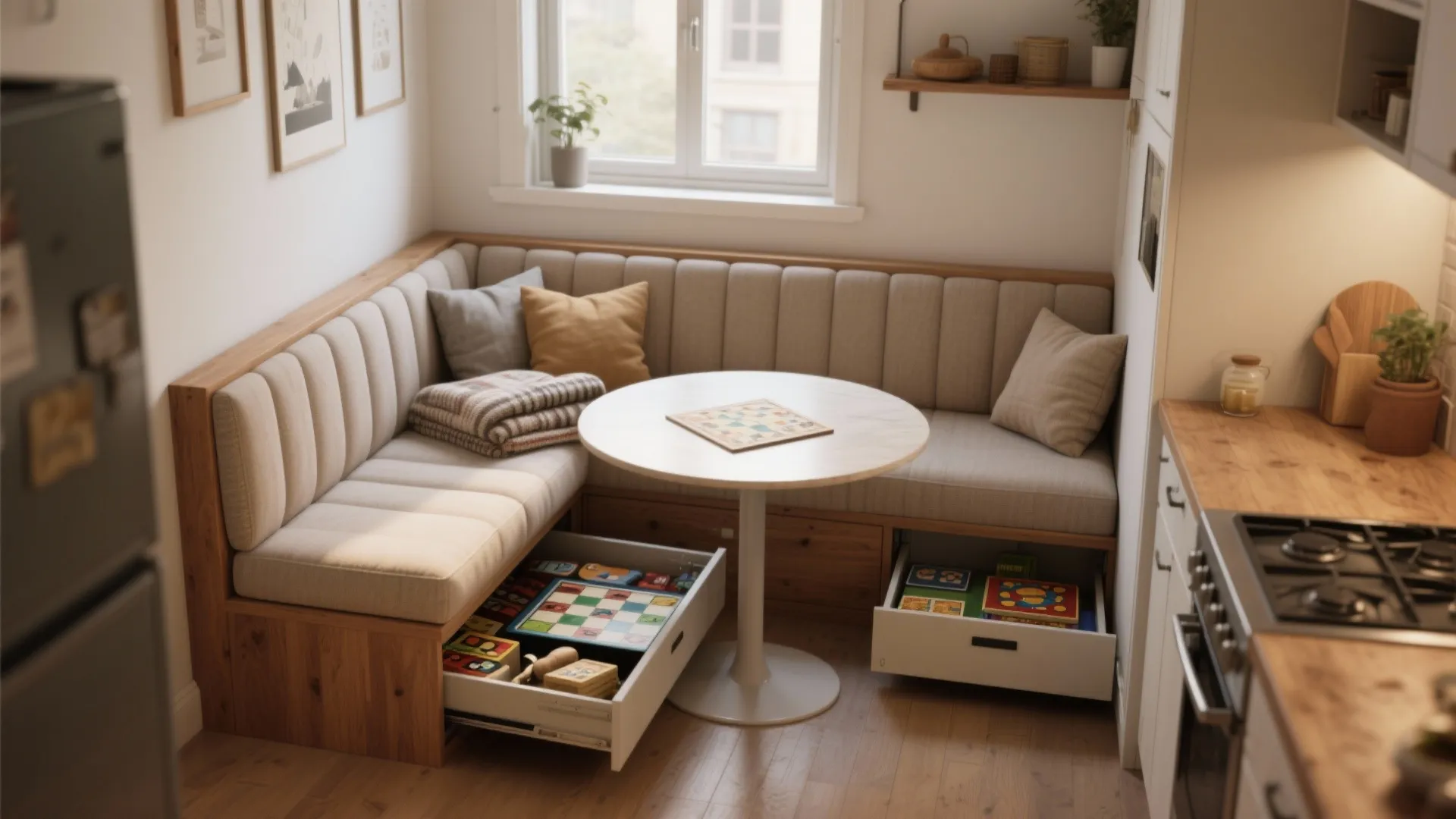 3. Built-in banquette with storage