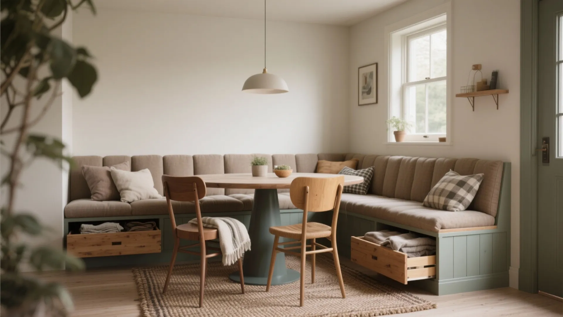 3. Built-in banquette with hidden storage
