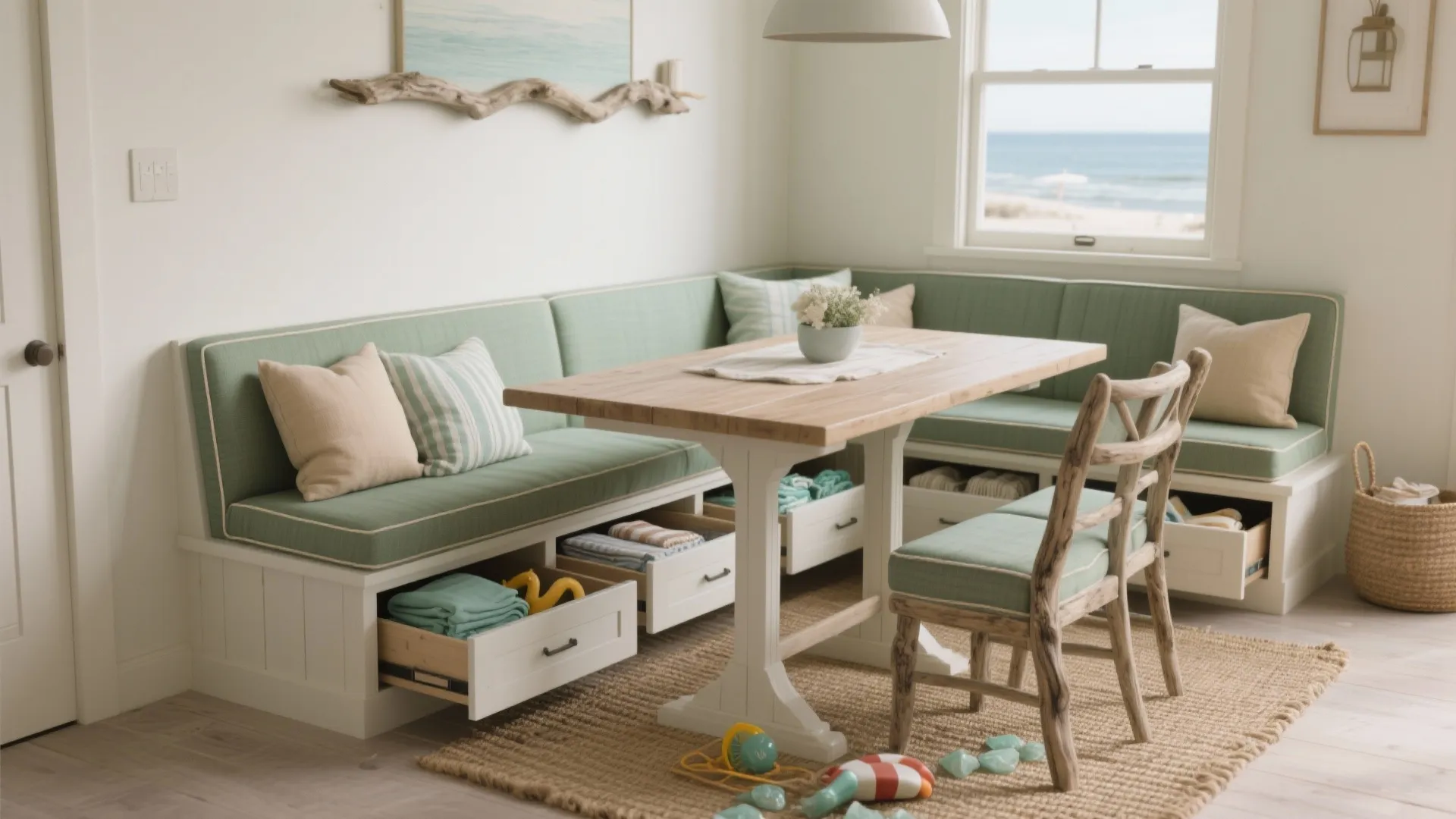 1. Built-in Banquette with Hidden Storage