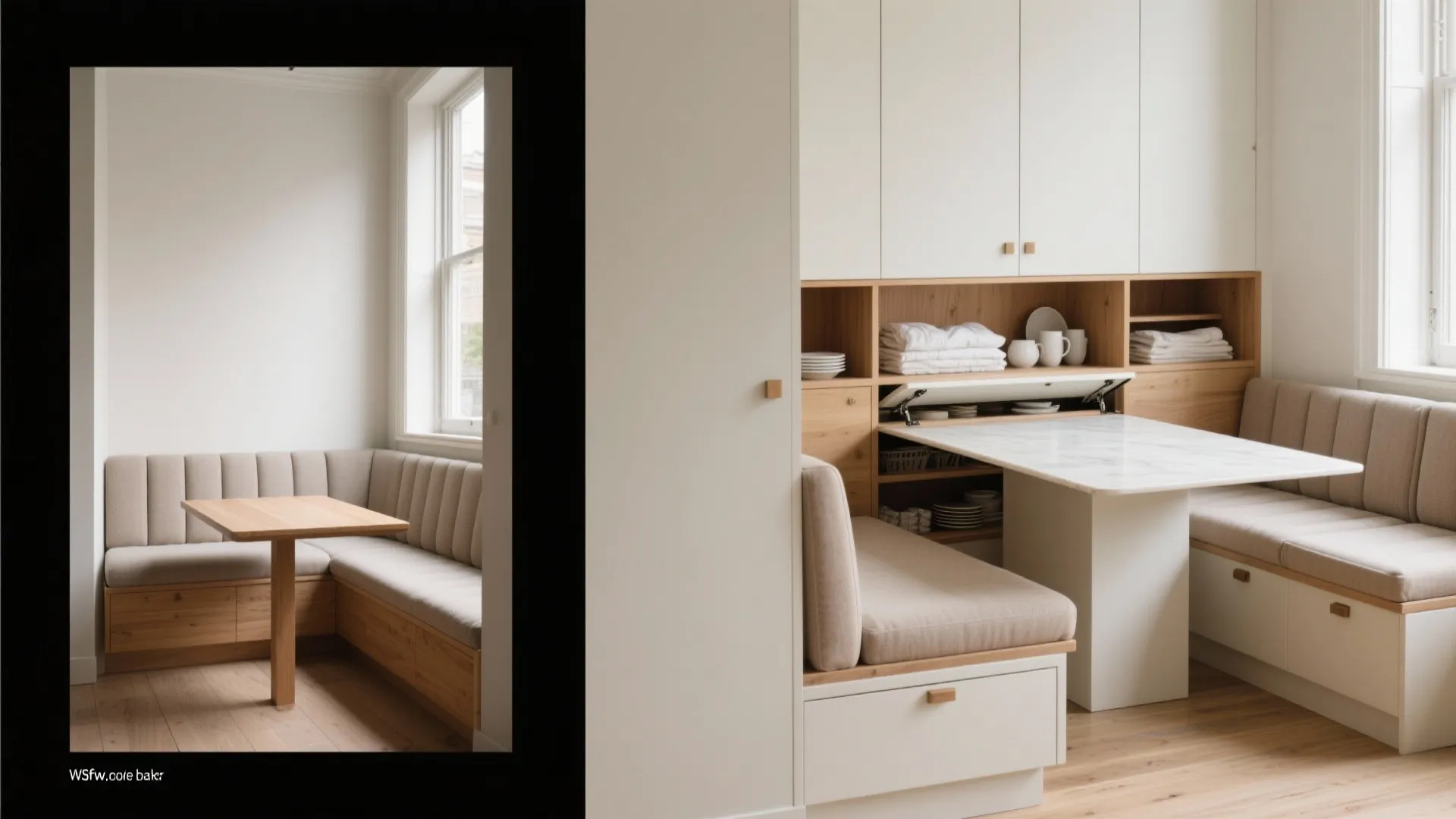 3. Banquette with hidden storage