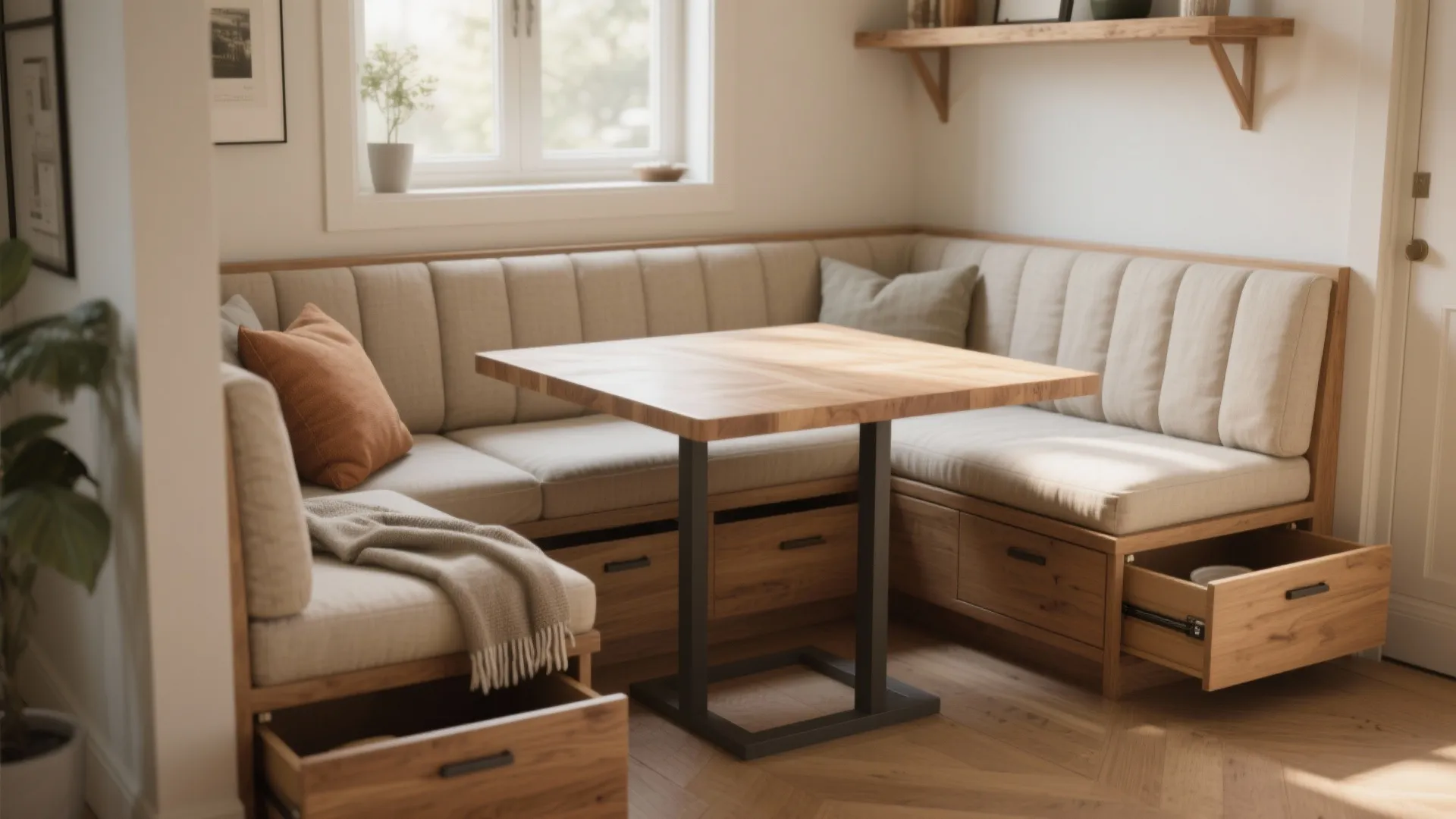 4. Built-in banquette with storage
