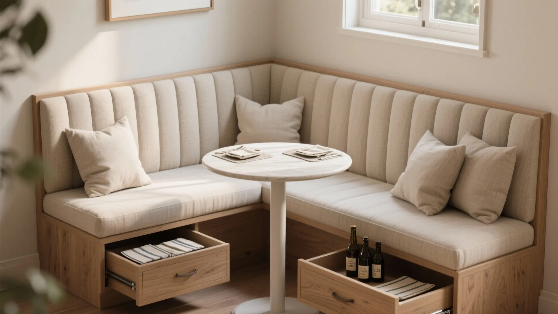 2. Built-in banquette with storage