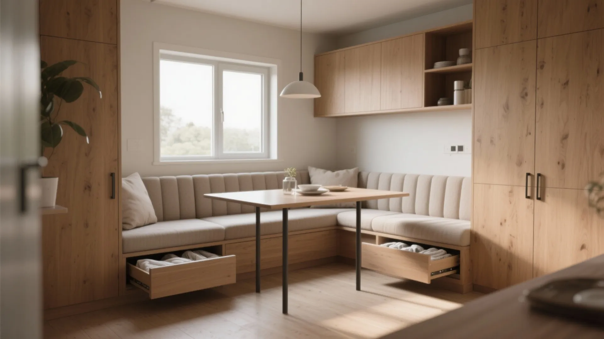 3. Built-in Banquette with Hidden Storage