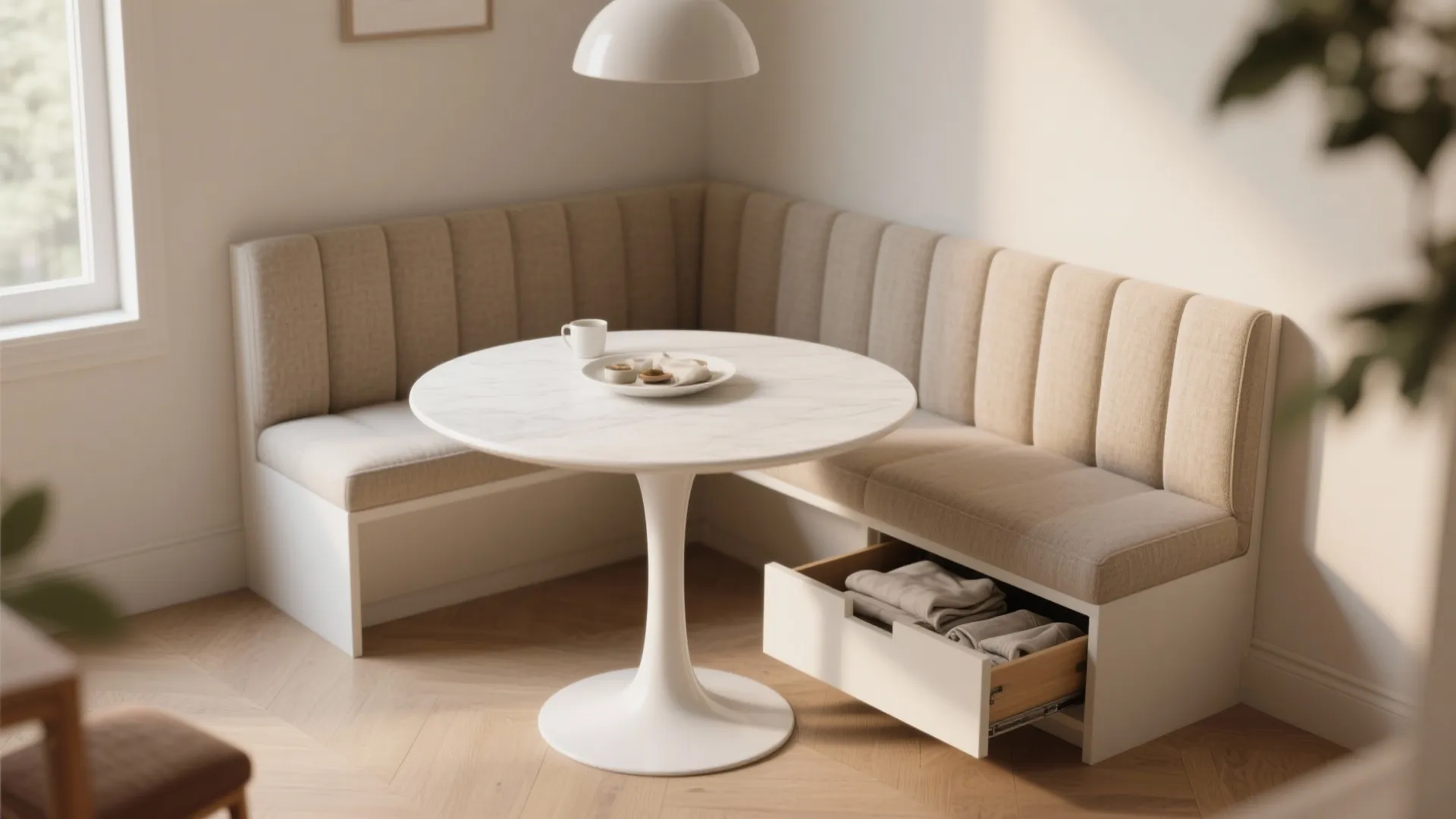 5. Add built-in seating or smart storage