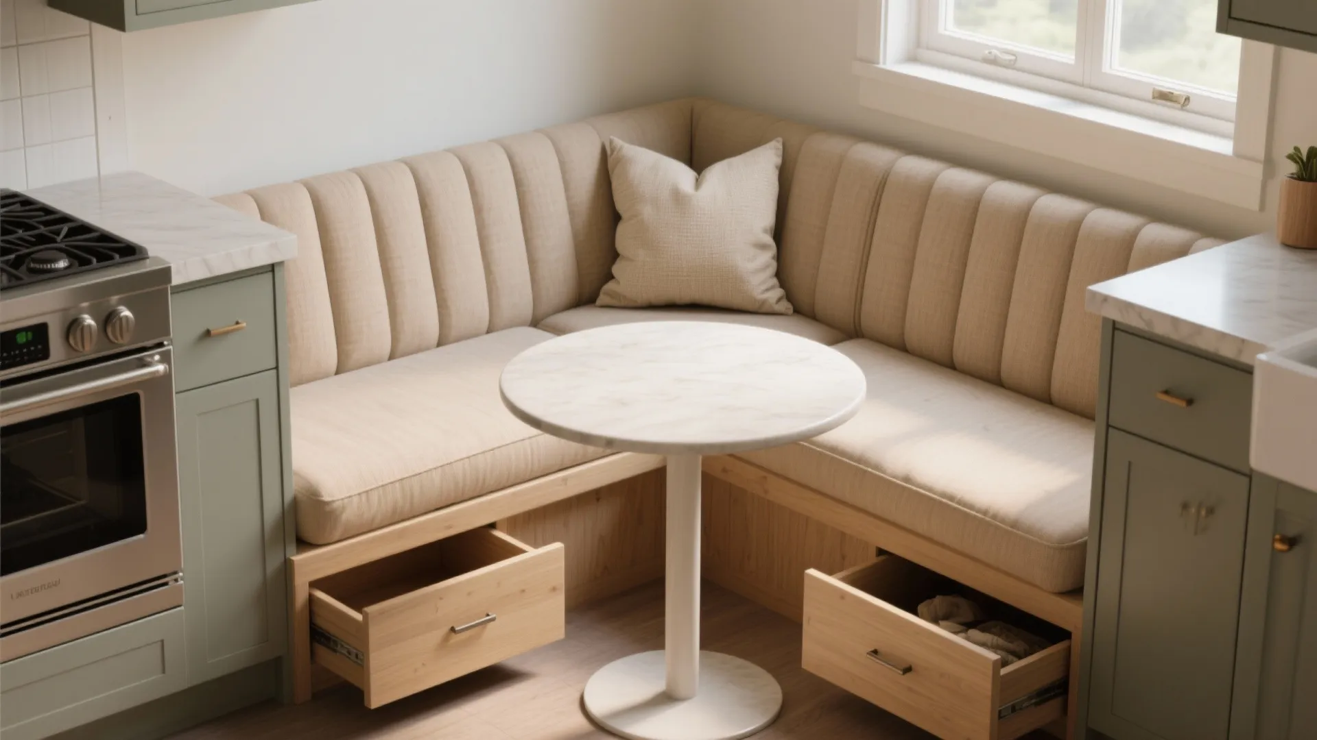 3. Built-in banquette with storage
