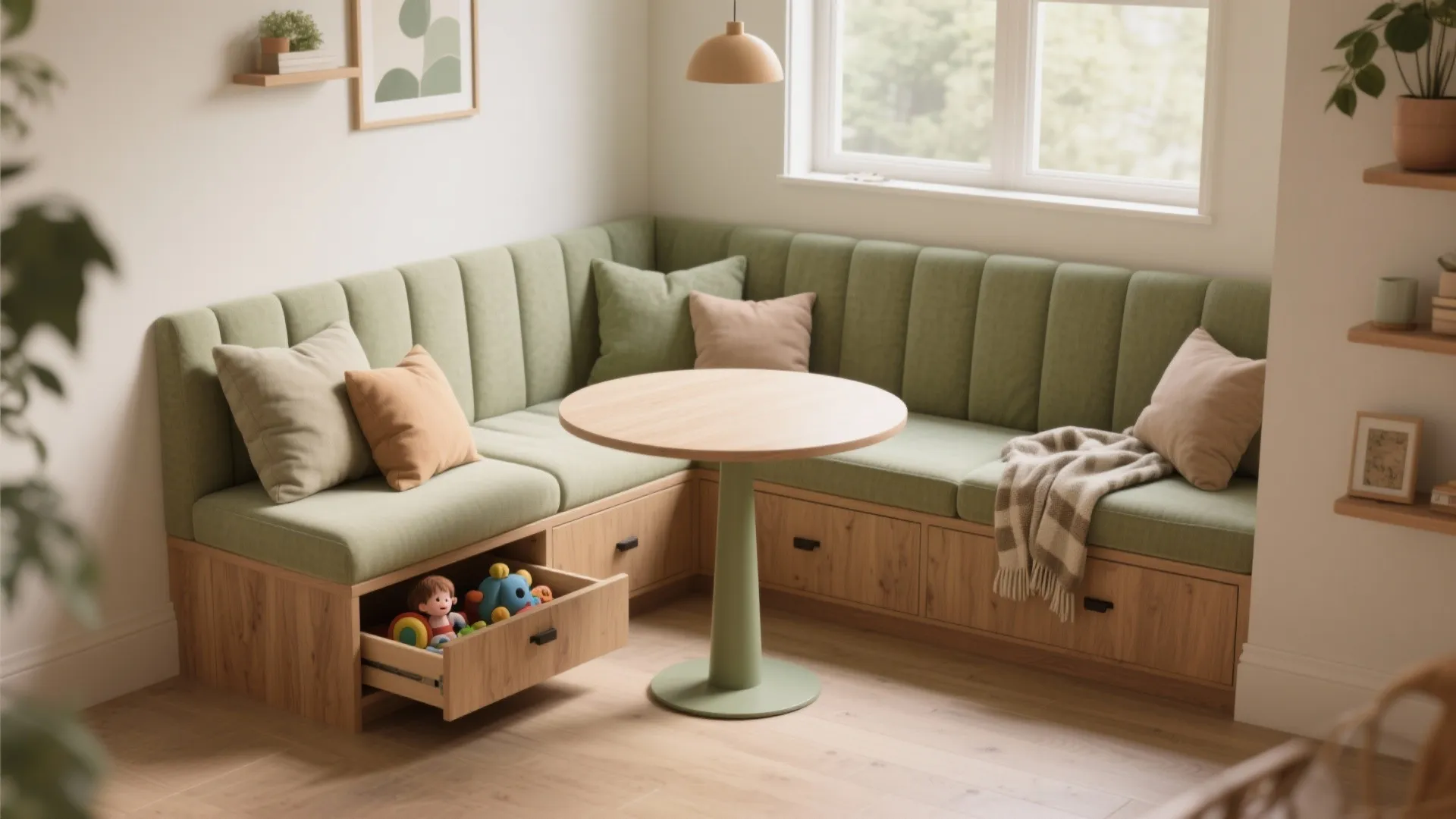 3. Built-in banquette with storage