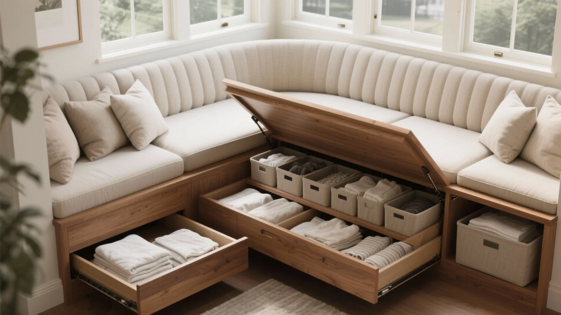1. Built-in Banquette with Hidden Storage