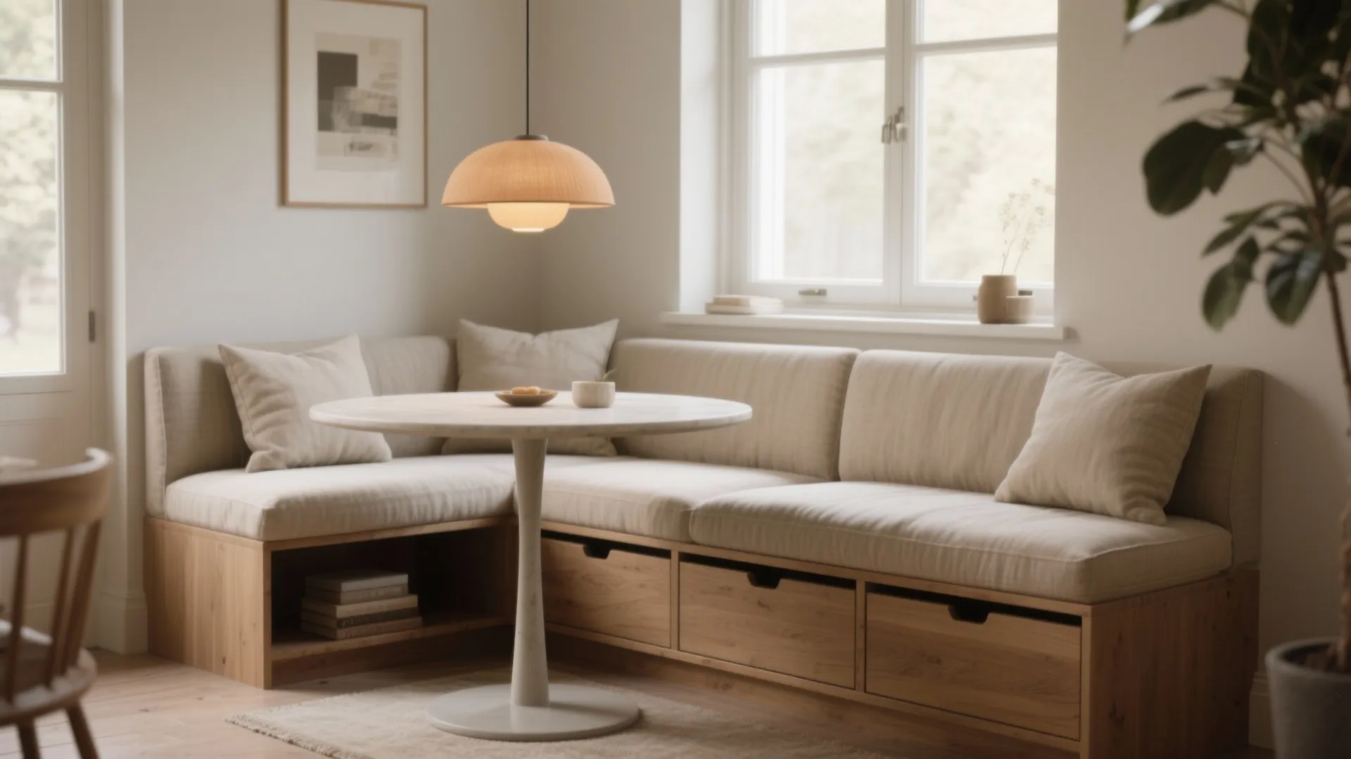 2. Banquette seating with storage