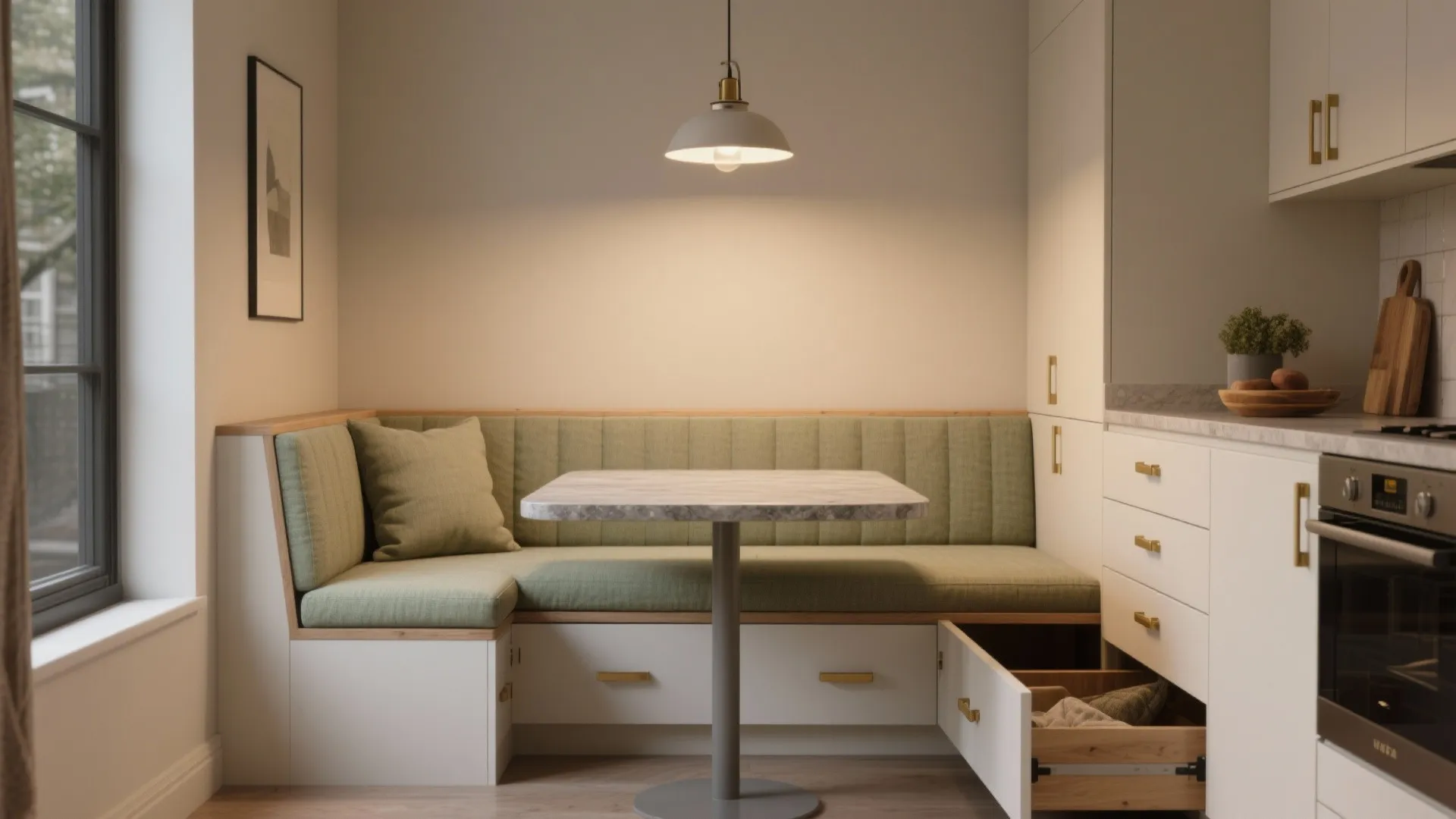 2. Banquette Seating with Storage