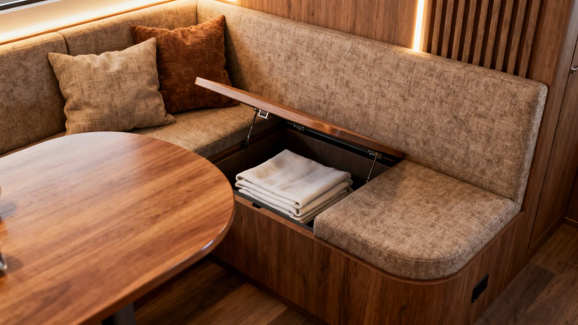 3. Banquette seating with hidden storage