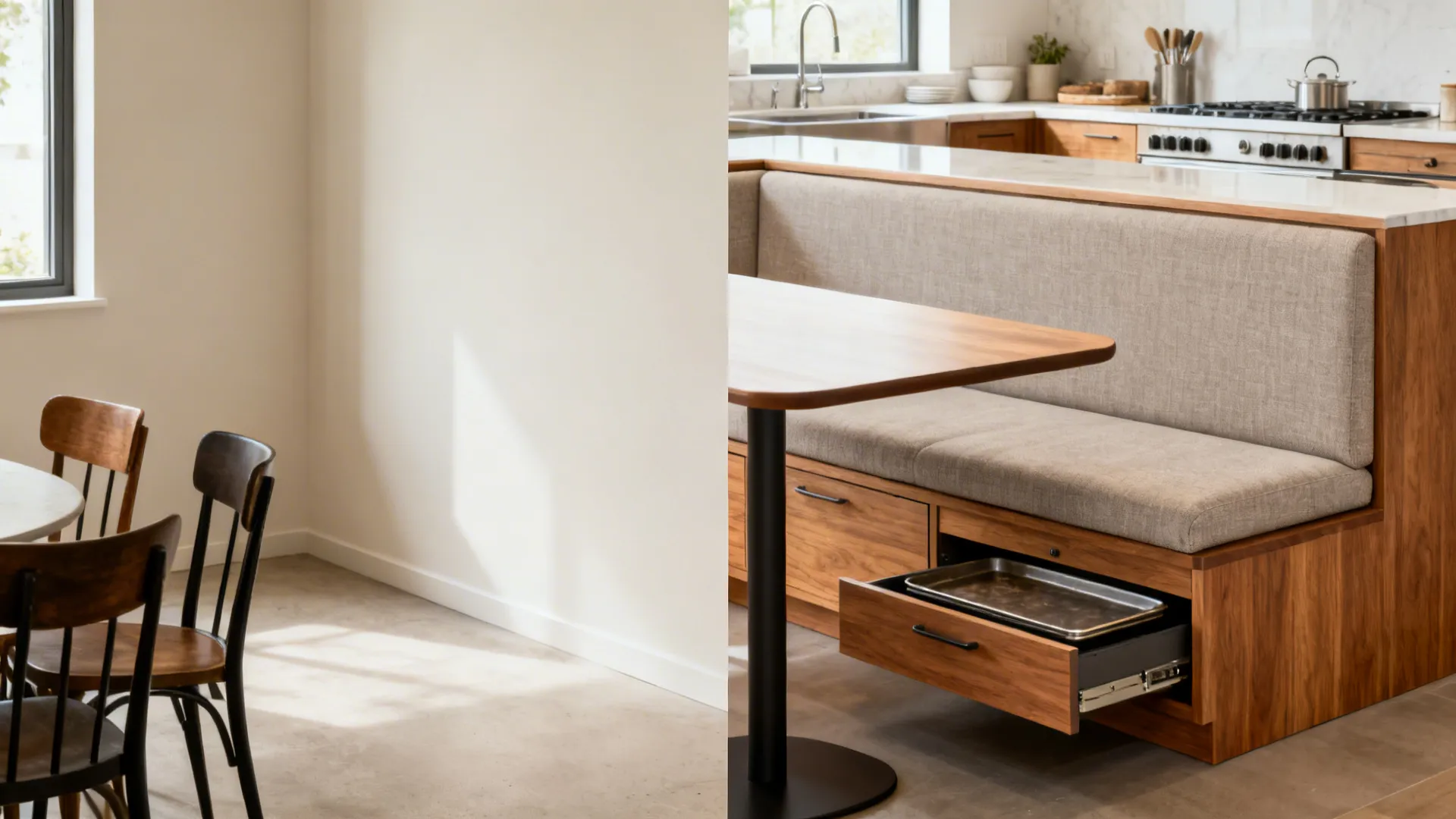 Banquette Booth with Hidden Storage