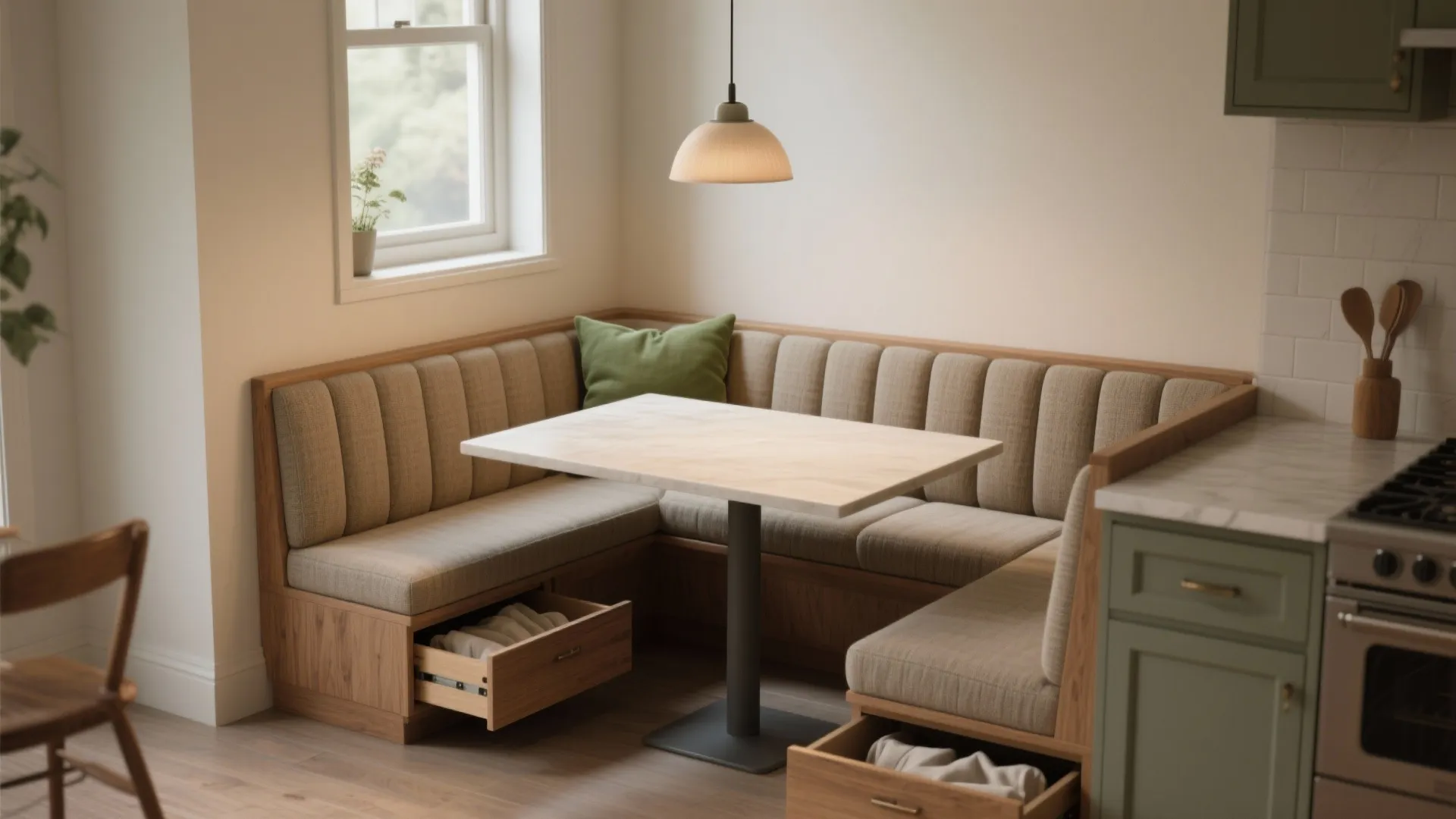 3. Built-in Banquette with Rectangle Table