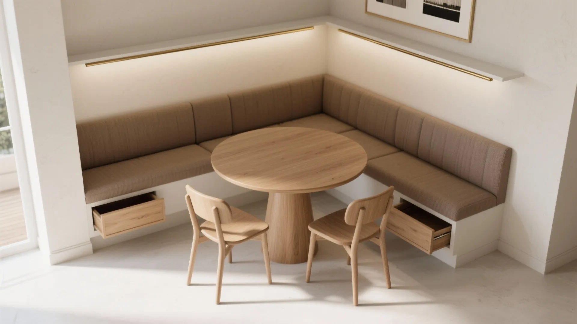 Built-In Banquette with Storage and a Curated Gallery Wall