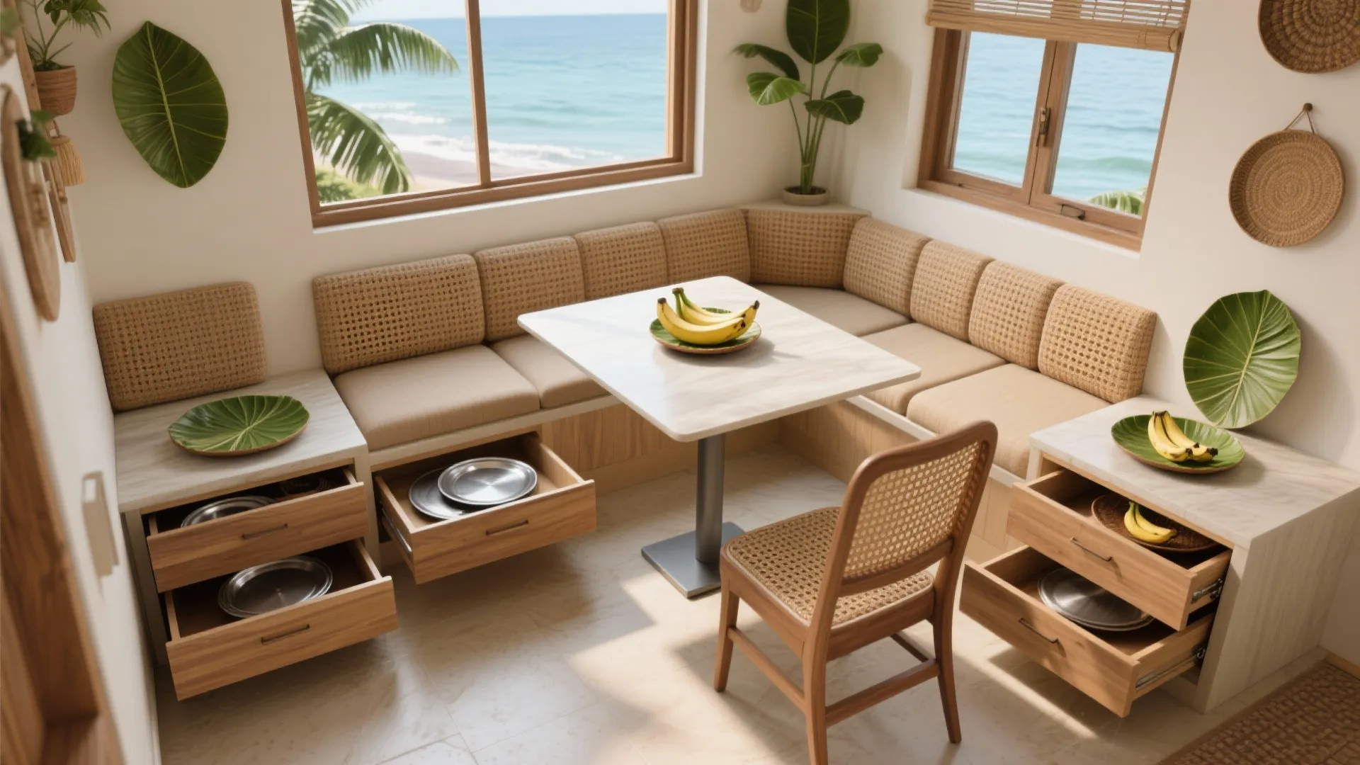 Built-In Banquette with Hidden Storage