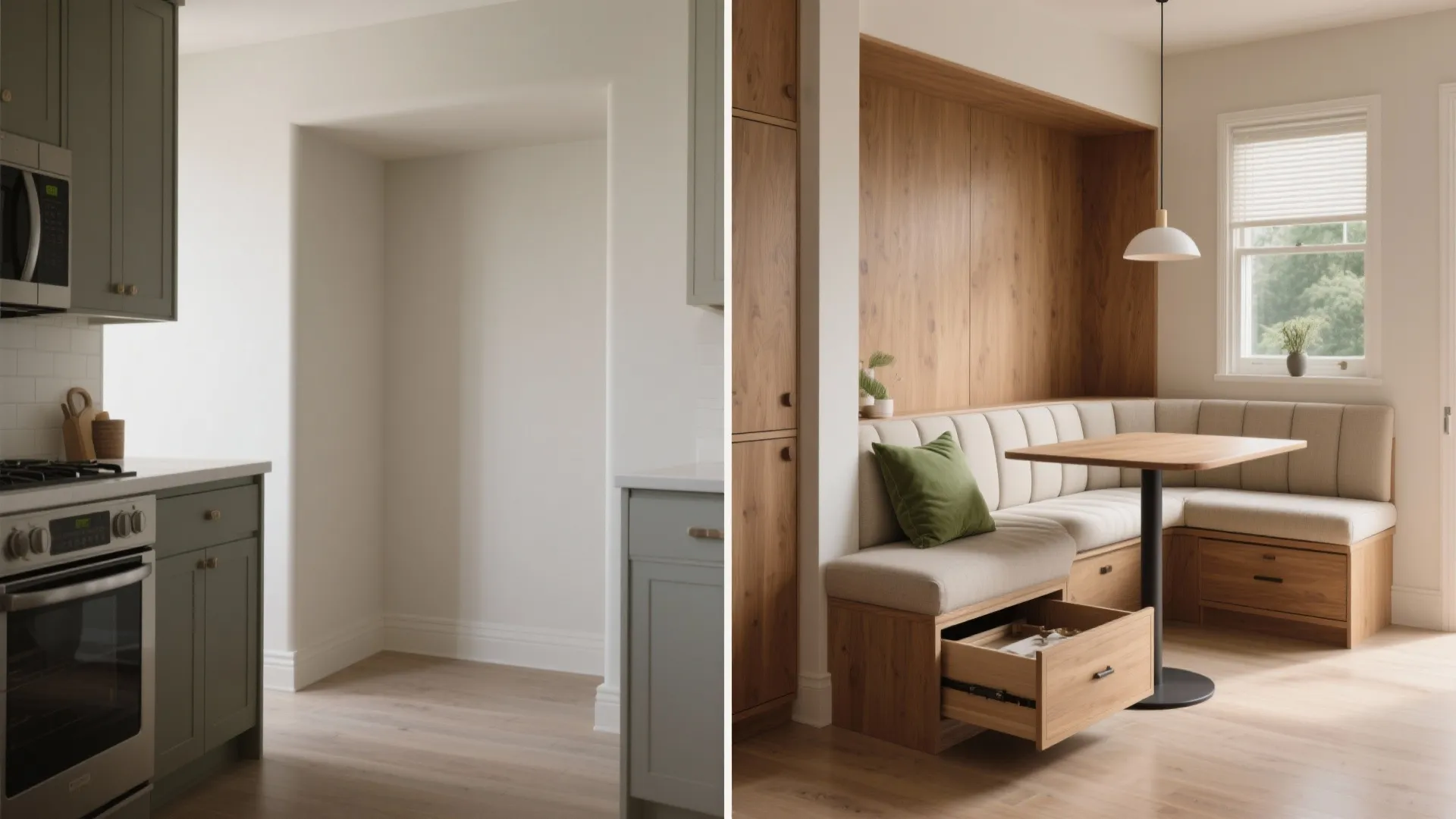 3. Banquette seating for corners and wasted alcoves